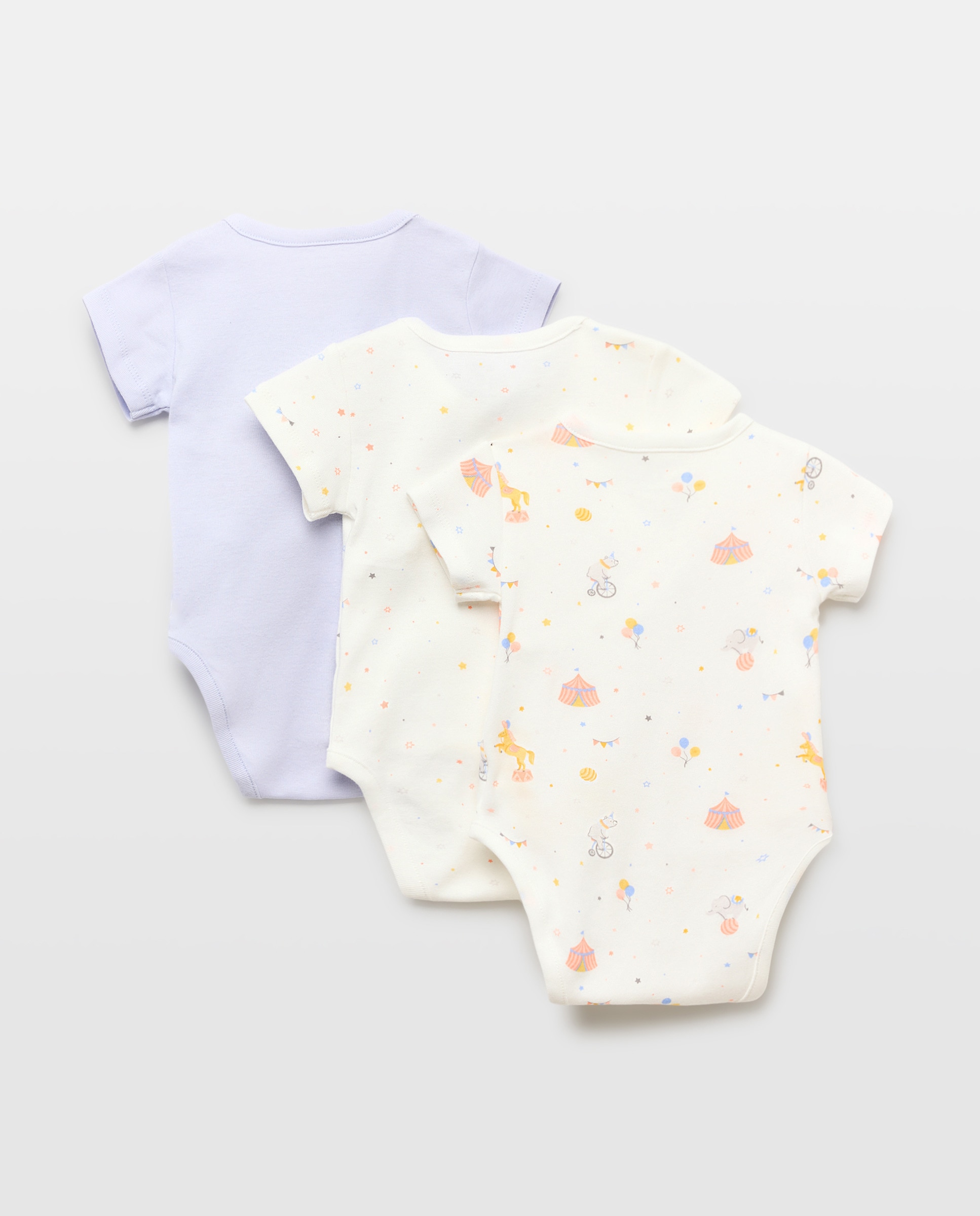 Pack de 3 Bodies de Natal de Bebé com Manga Curta e Estampados Multicolor-2