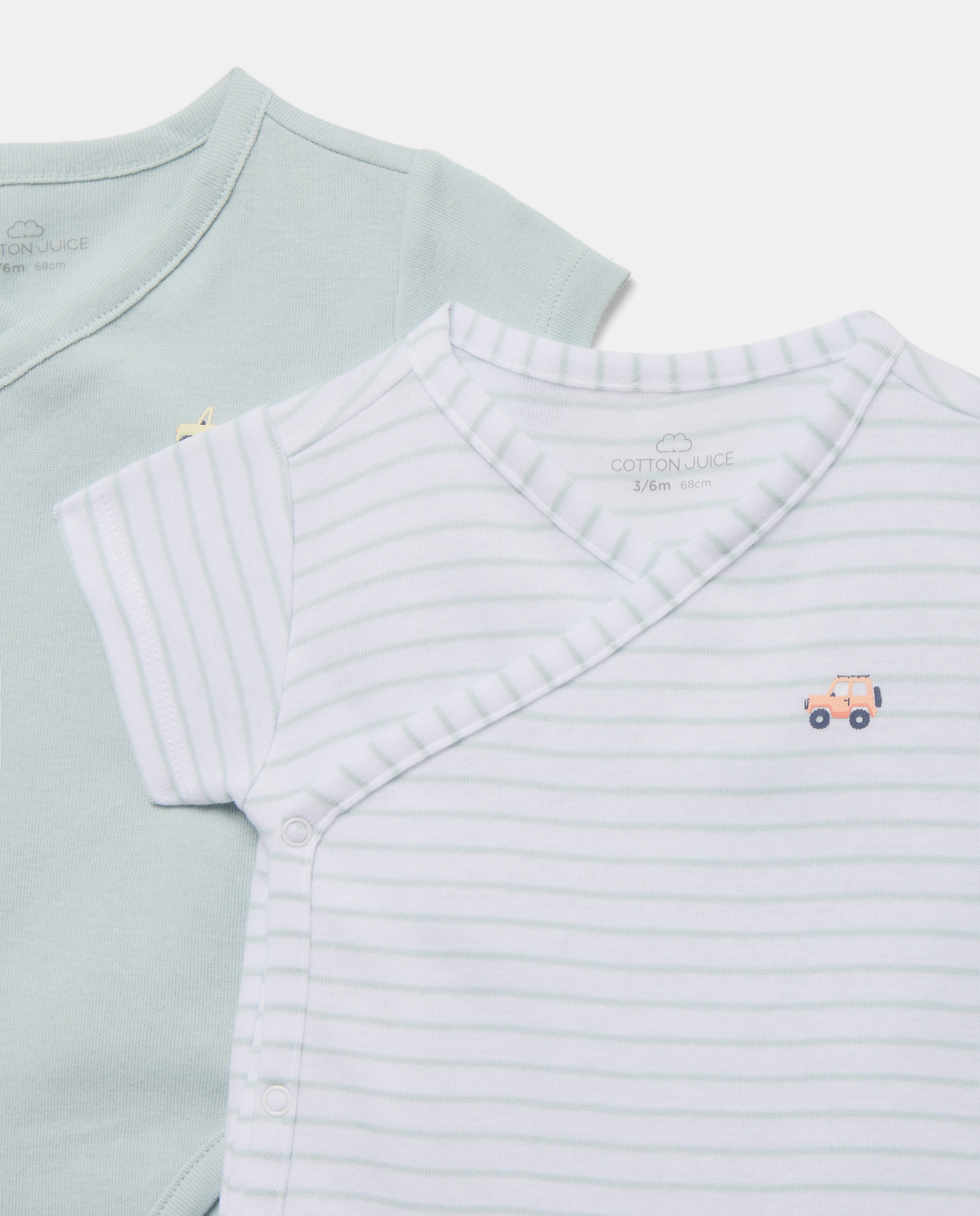 Pack de 3 Bodies de Natal de Bebé com Manga Curta e Estampado de Fantasia Multicolor-3