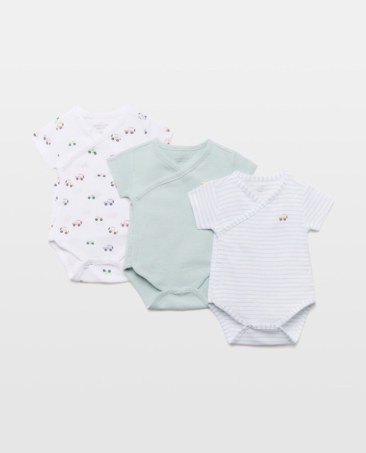 Imagem 0 de Pack de 3 Bodies de Natal de Bebé com Manga Curta e Estampado de Fantasia