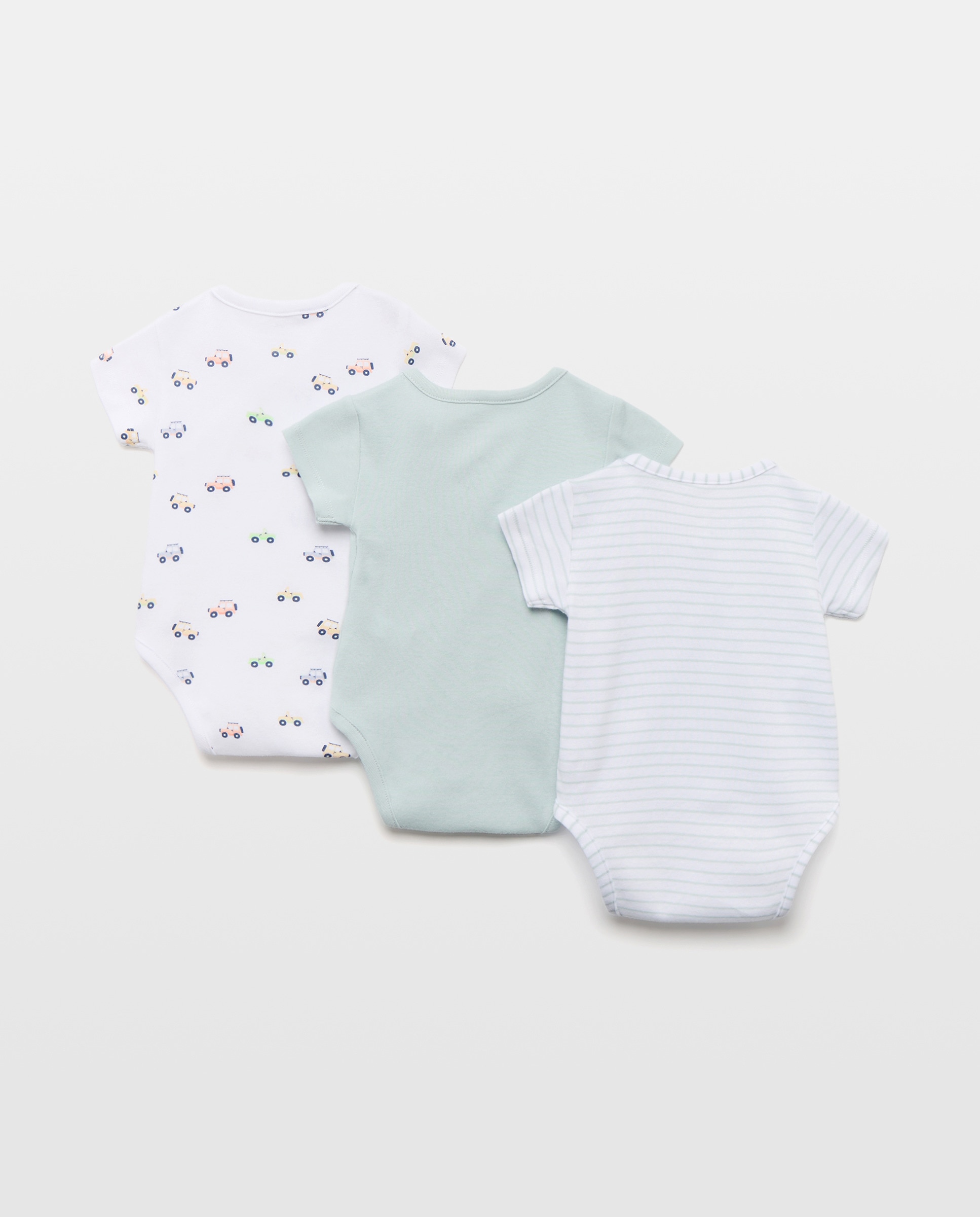 Pack de 3 Bodies de Natal de Bebé com Manga Curta e Estampado de Fantasia Multicolor-2