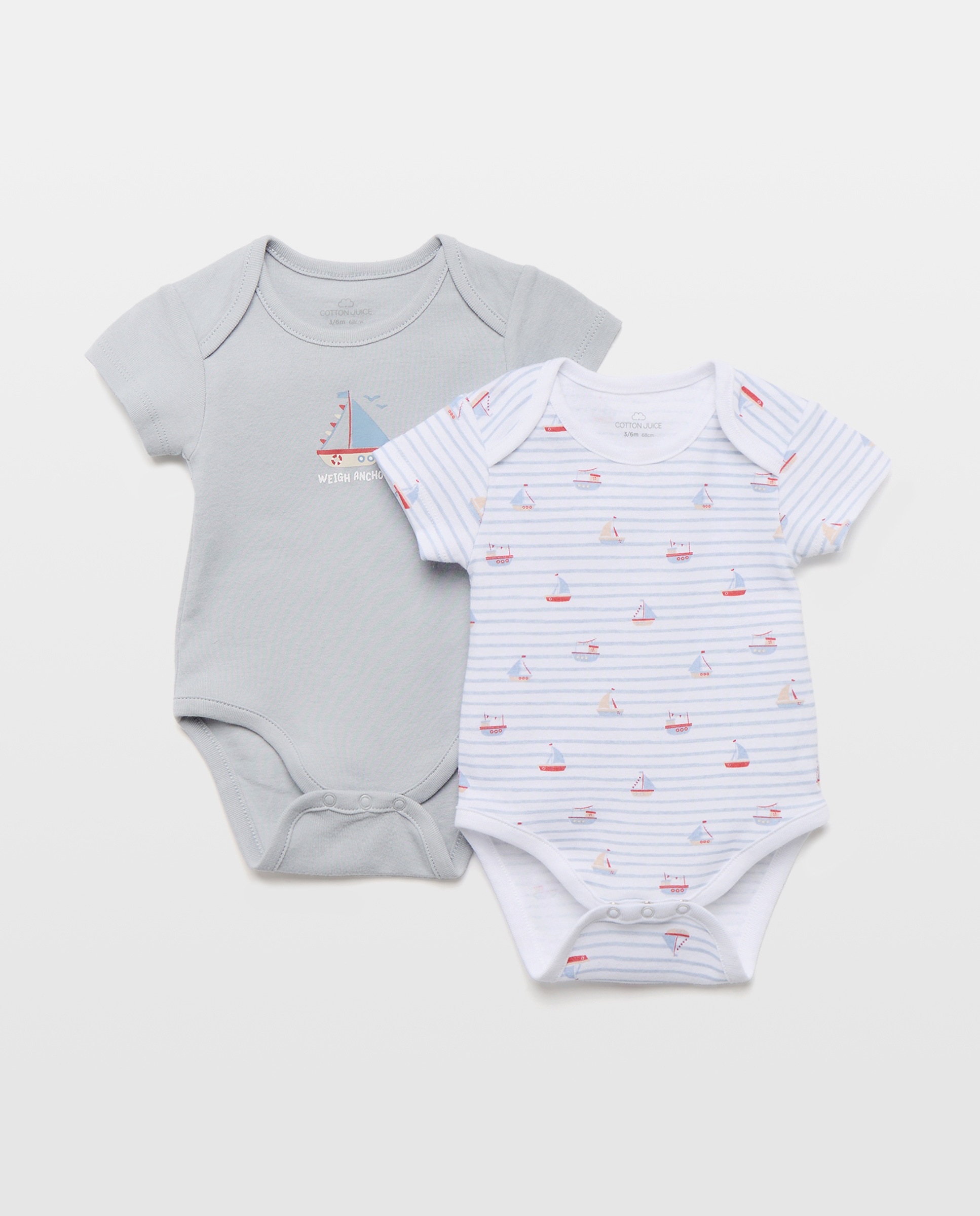 Imagem 0 de Pack de 2 Bodies Estampados de Bebé com Manga Curta