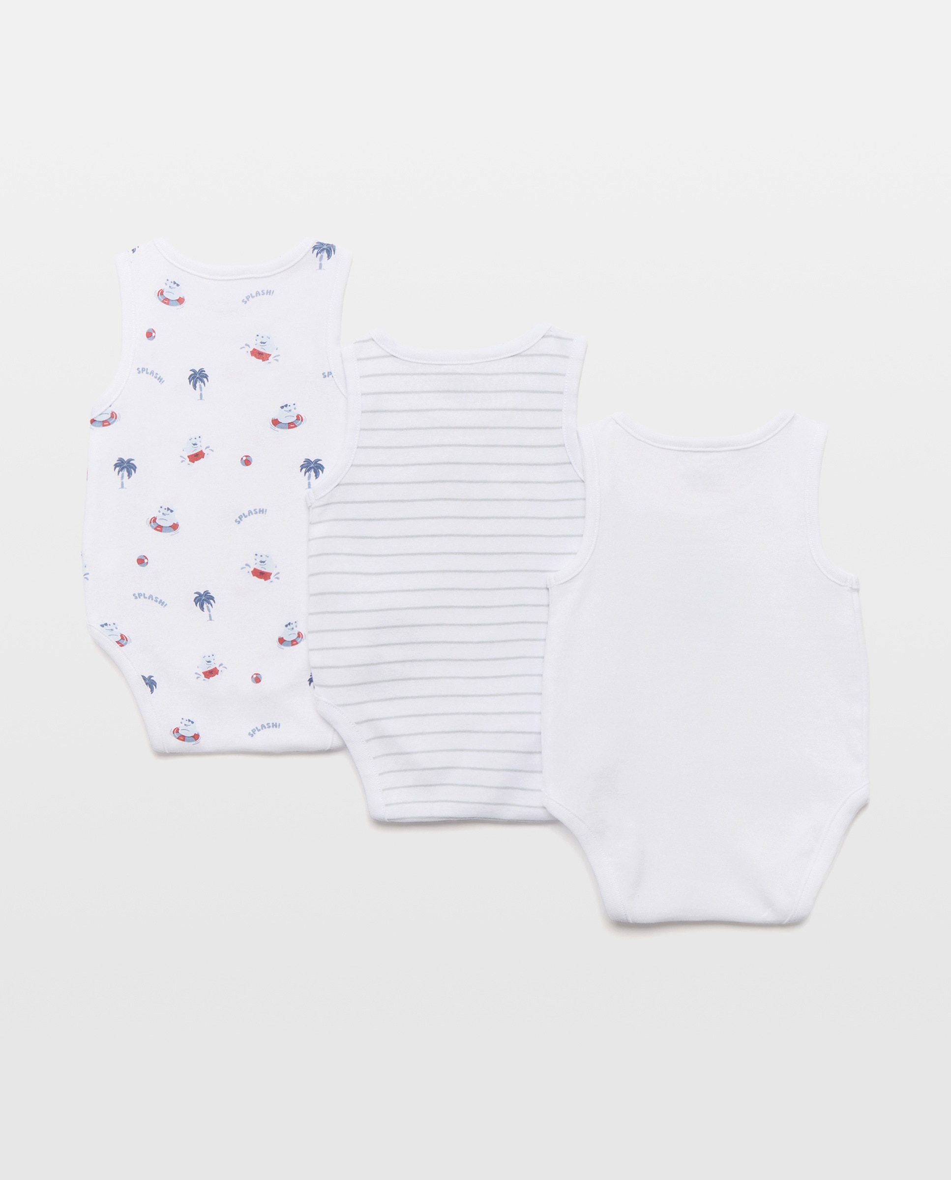 Pack de 3 Bodies sem Mangas Natal Baby com Estampado de Fantasia Cotton Juice Multicolor-2