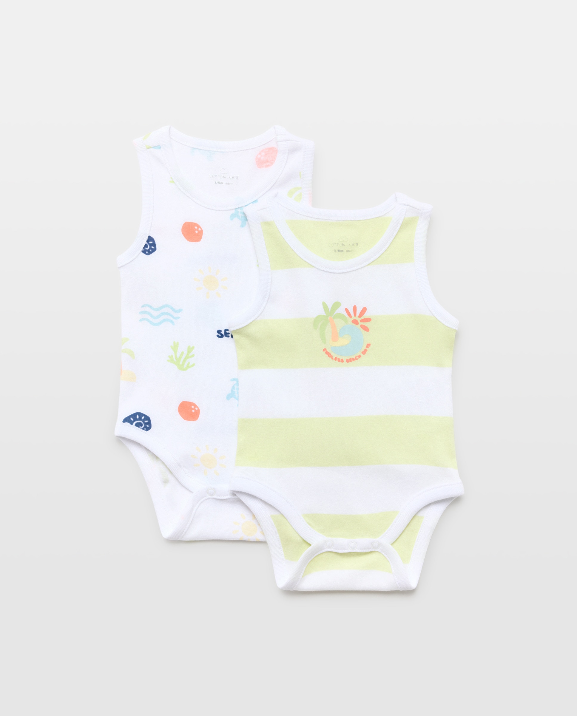 Imagem 0 de Pack de 2 Bodies Estampados de Bebé sem Mangas