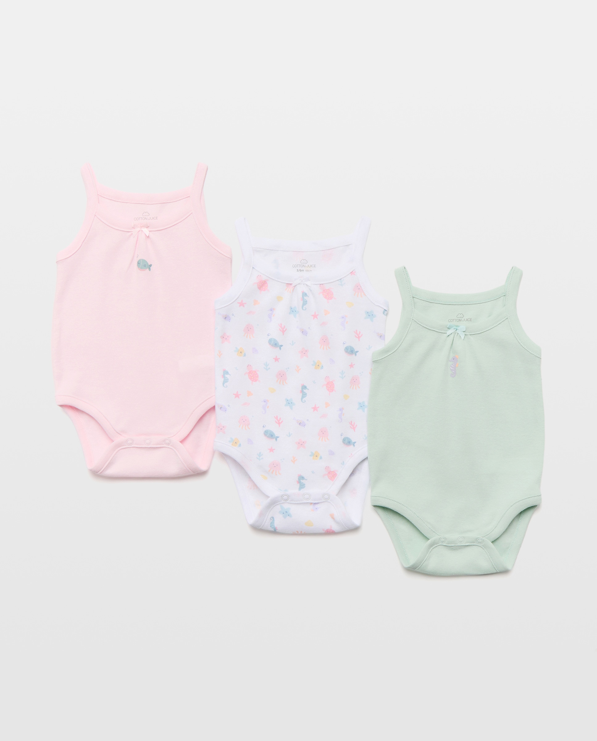 Imagem 0 de Pack de 3 Bodies de Bebé sem Mangas e com Estampado de Fantasia