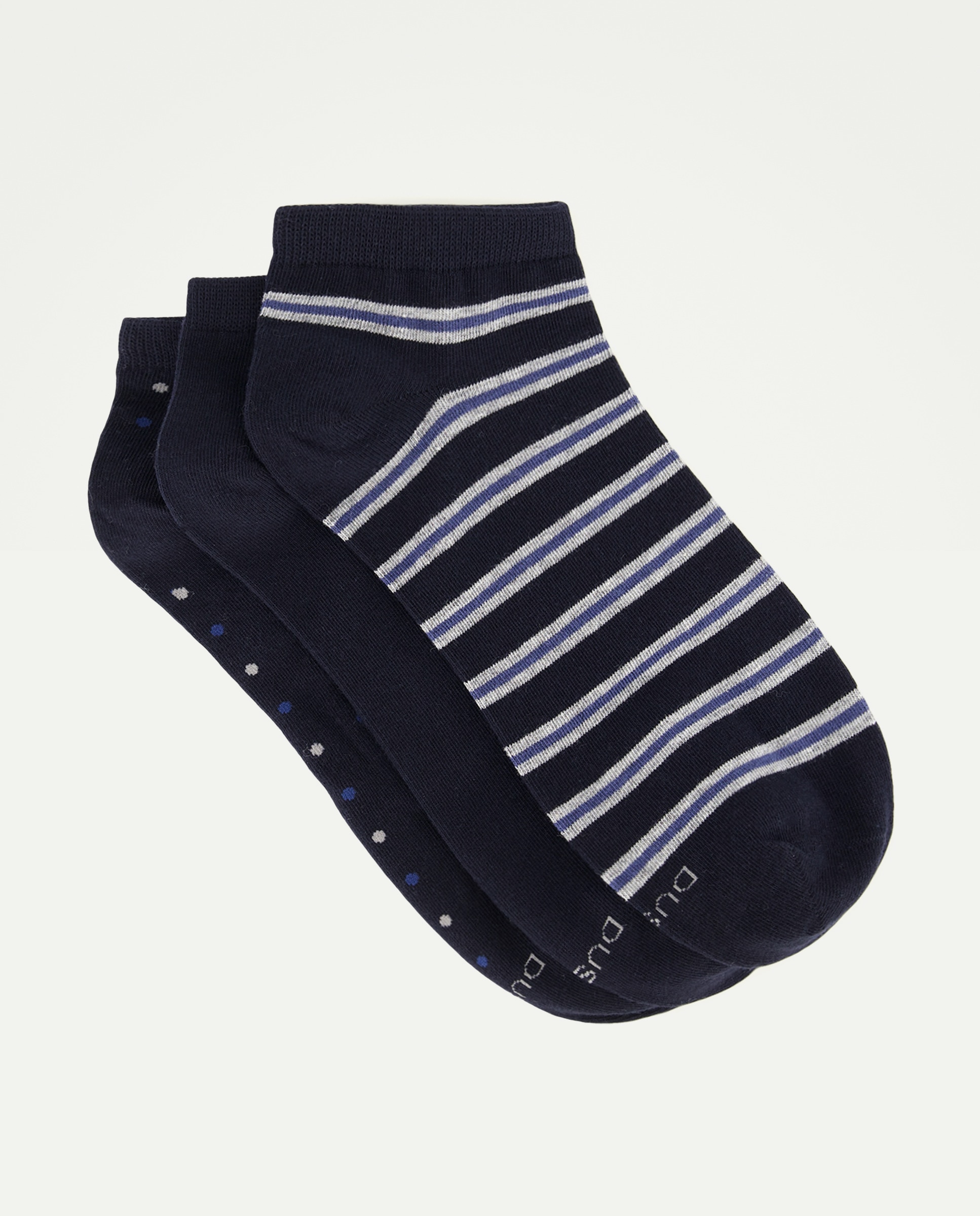 Imagem 0 de Pack de 3 Pares de Meias pelo Tornozelo às Riscas Coloridas