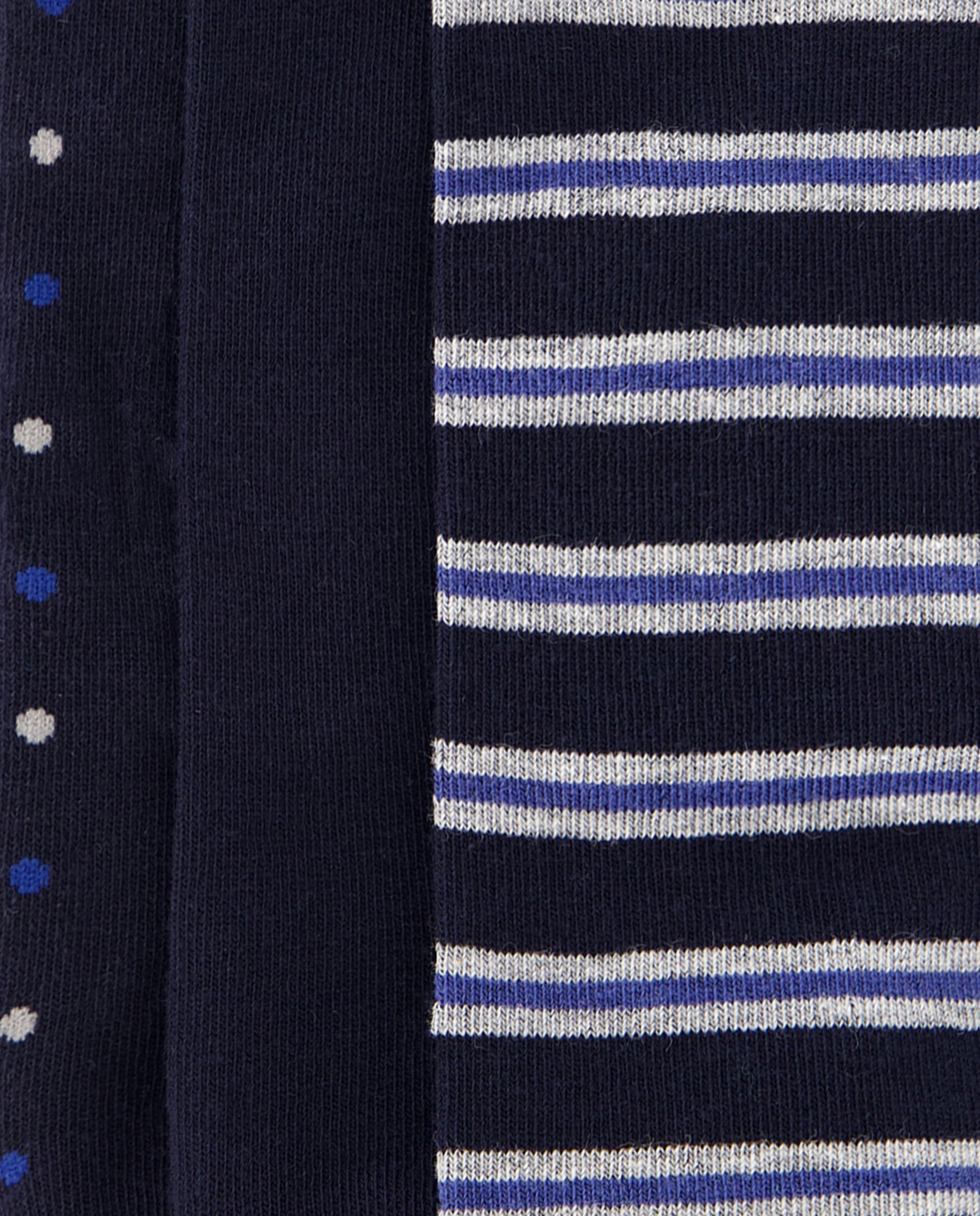 Pack de 3 Pares de Meias pelo Tornozelo às Riscas Coloridas Azul-marinho-2