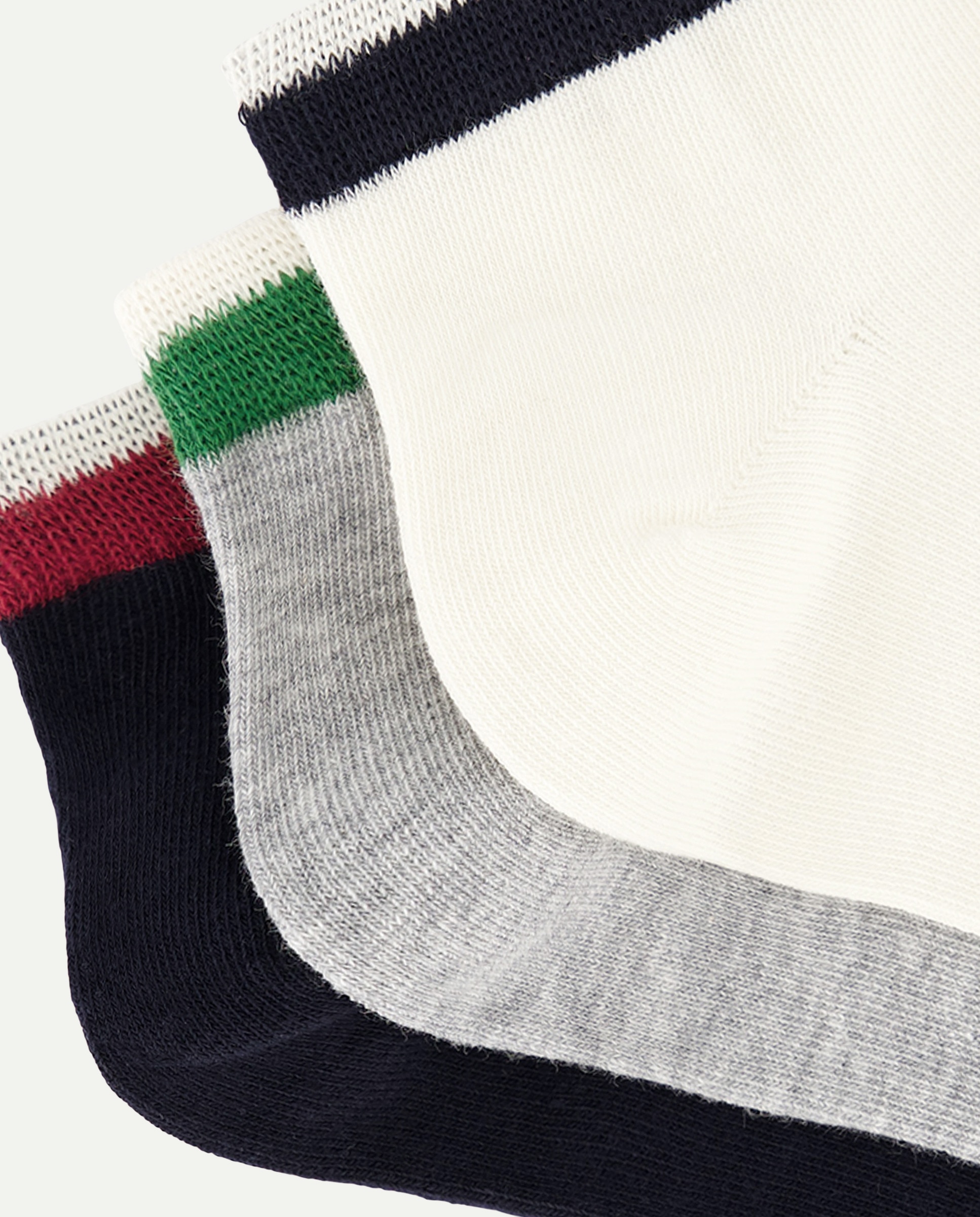 Pack de 3 Pares de Meias pelo Tornozelo com Vivos Melange Cru-2