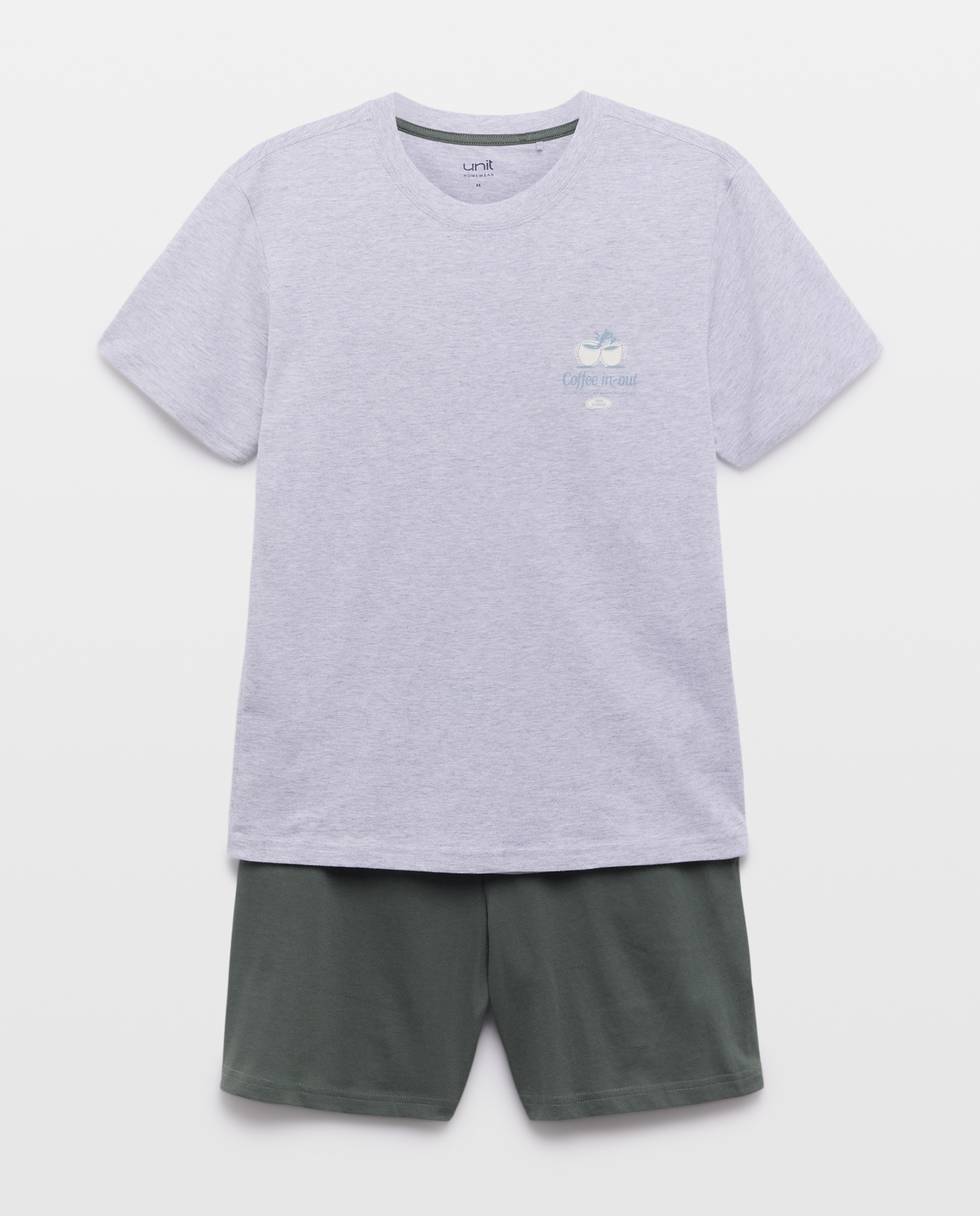 Pijama punto hombre corto 820 Gris medio-3