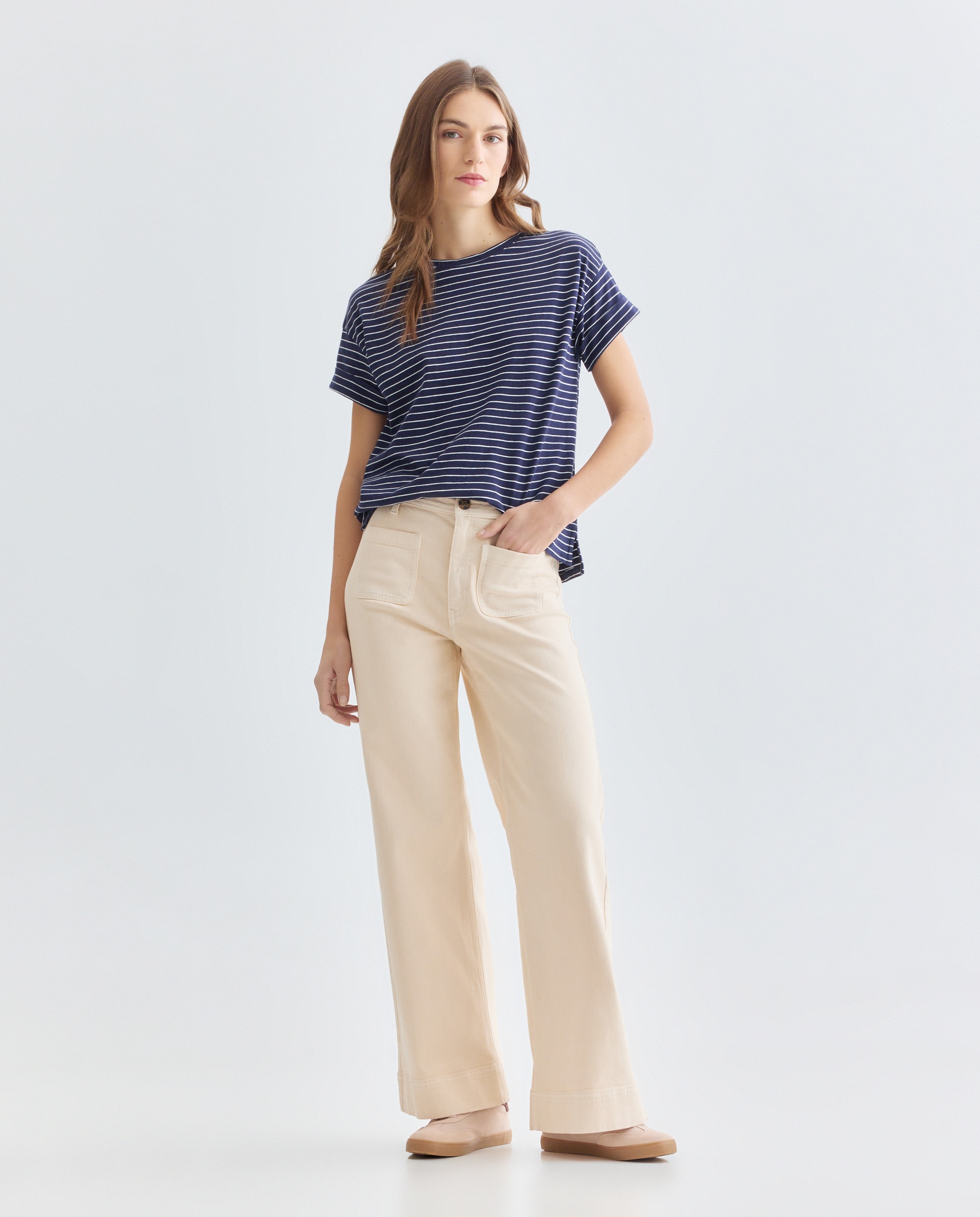 Imagen 0 de Pantalón de mujer wide-leg con bolsillos
