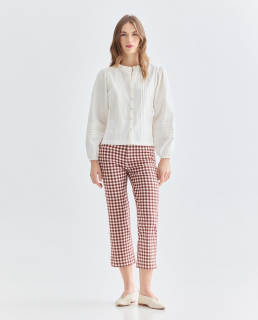 Imagen 0 de Pantalon de mujer recto de cuadros vichy