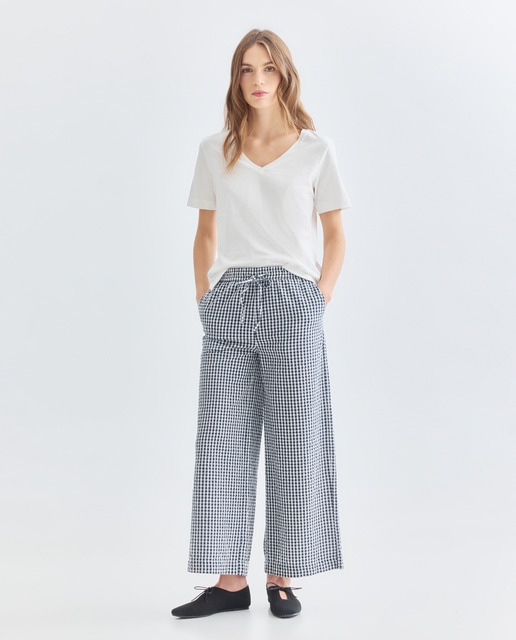 Imagen 0 de Pantalón de mujer de algodón vichy
