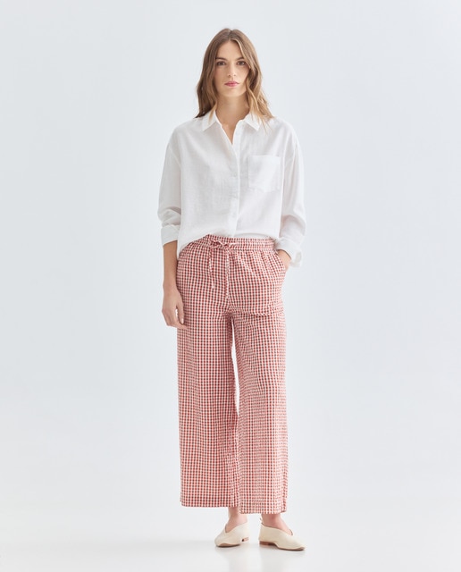 Imagen 0 de Pantalón de mujer de algodón vichy