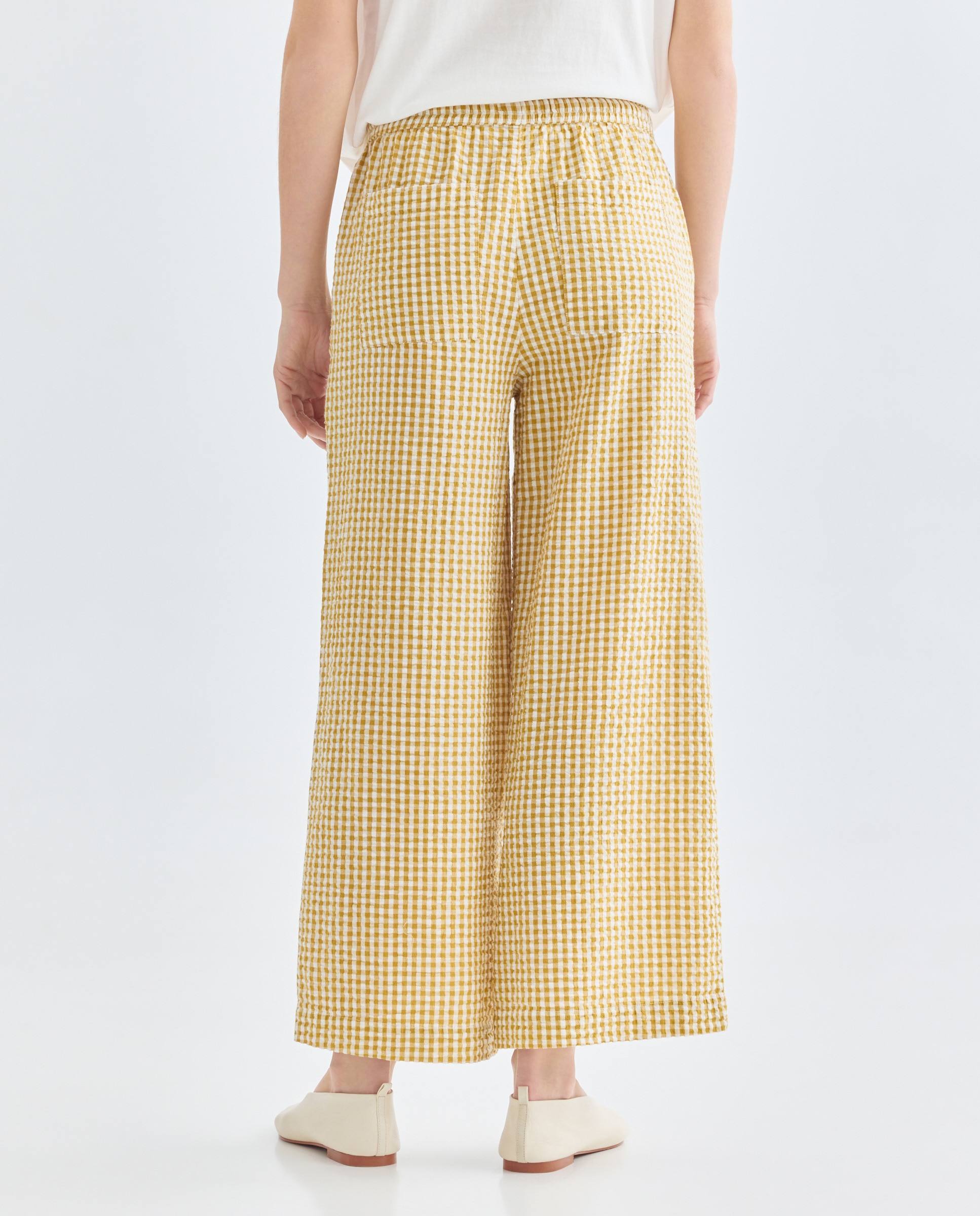 Pantalón de mujer de algodón vichy Negro-3