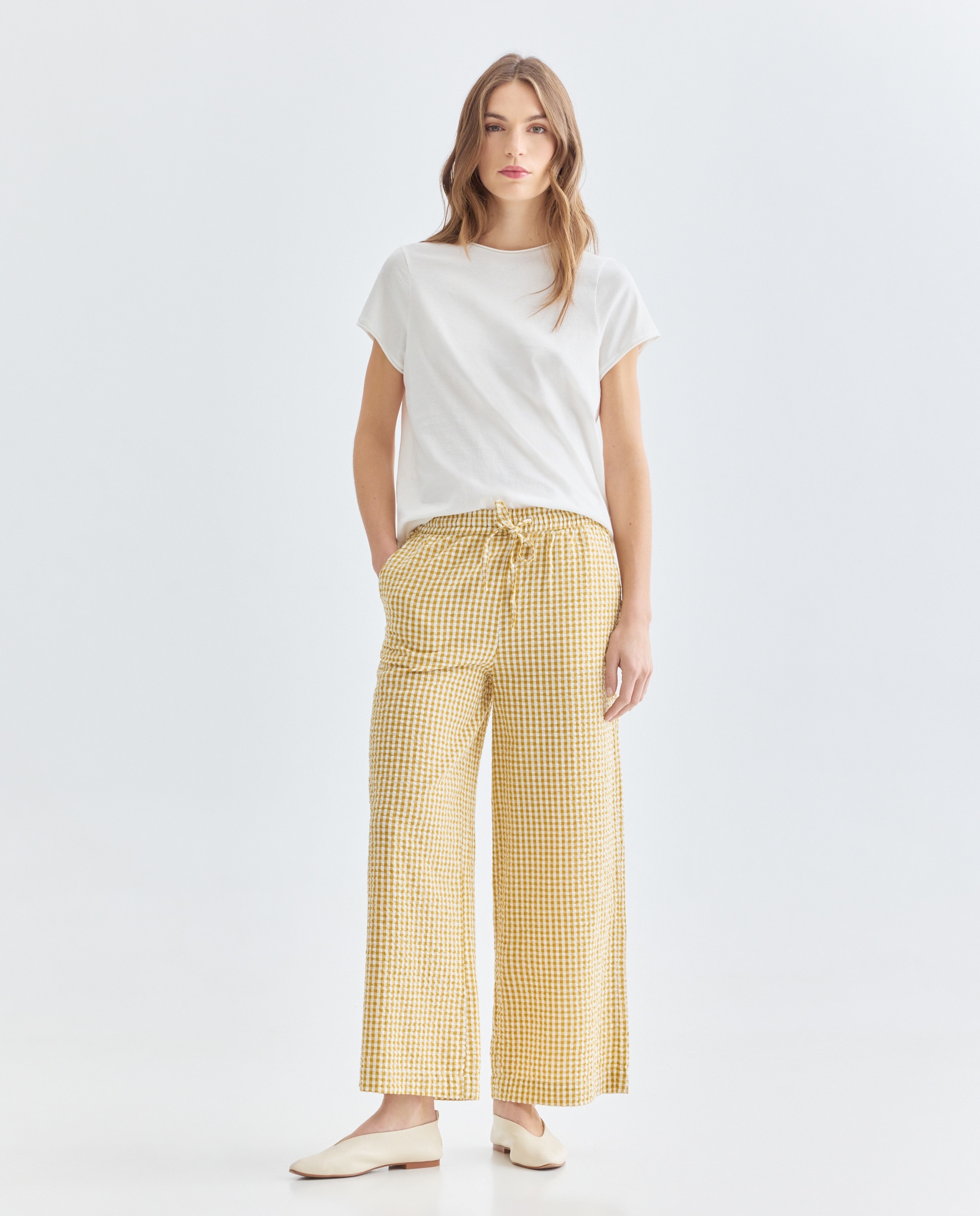 Imagen 0 de Pantalón de mujer de algodón vichy
