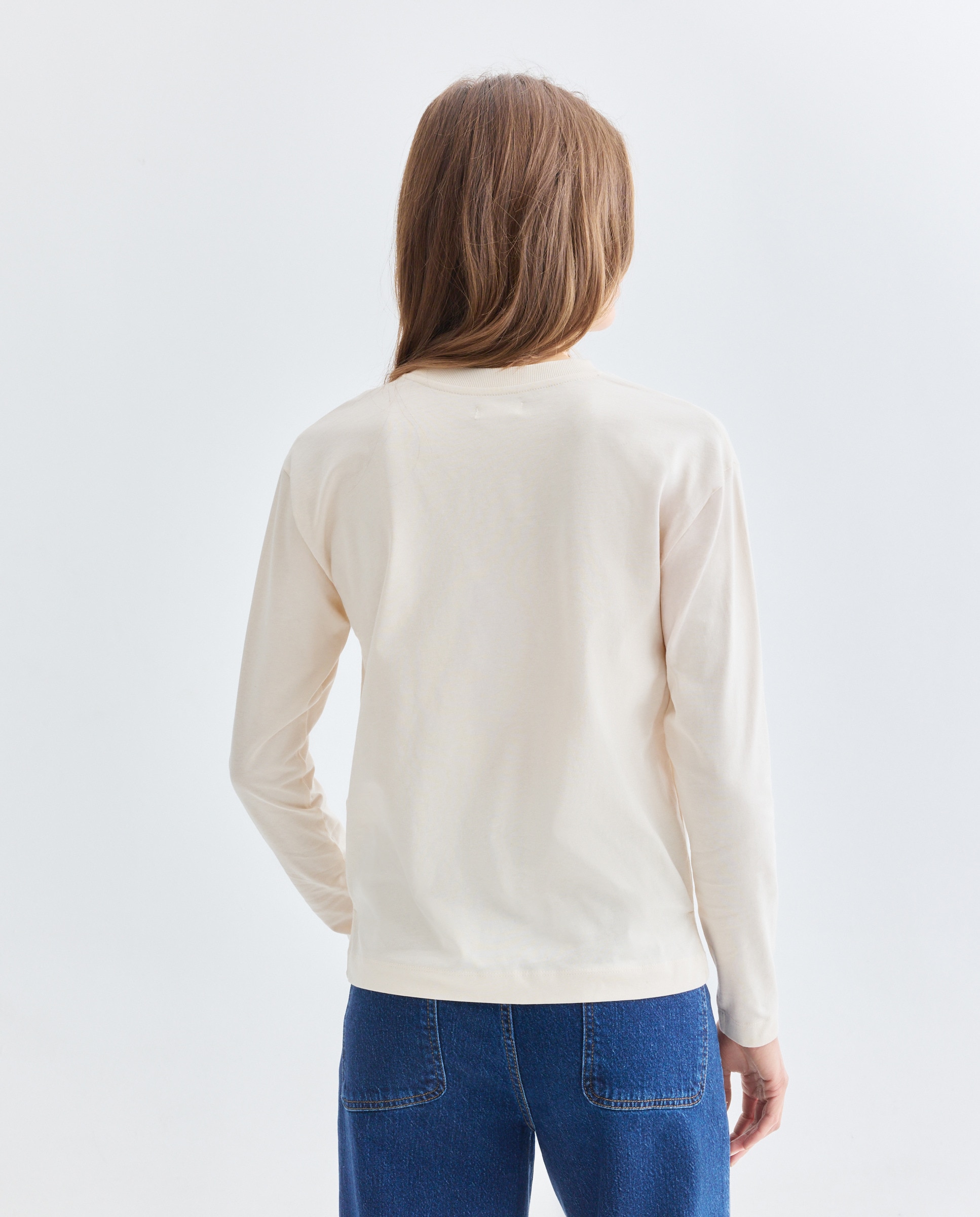 Camiseta básica de mujer cuello caja 120 Crudo-3