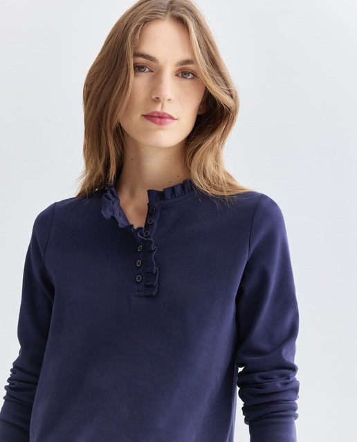 Imagen 0 de Camiseta de mujer cuello caja con volantes