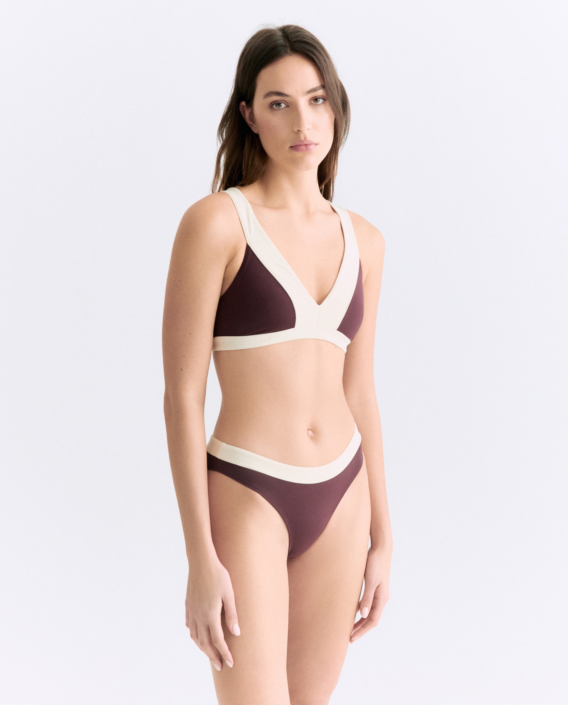 Bikini mujer escote contraste Burdeos-2