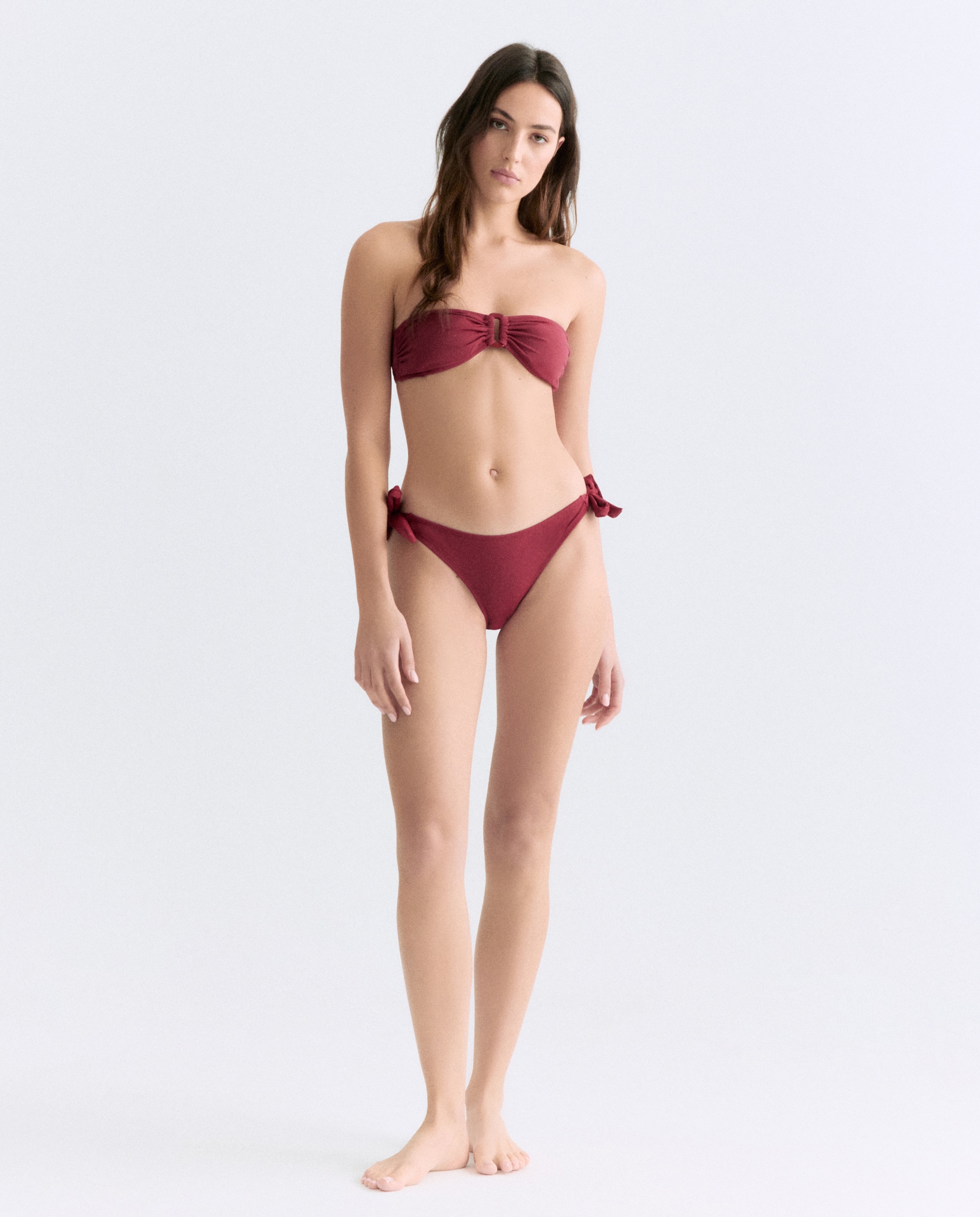 Top de baño mujer bandeau Burdeos-2