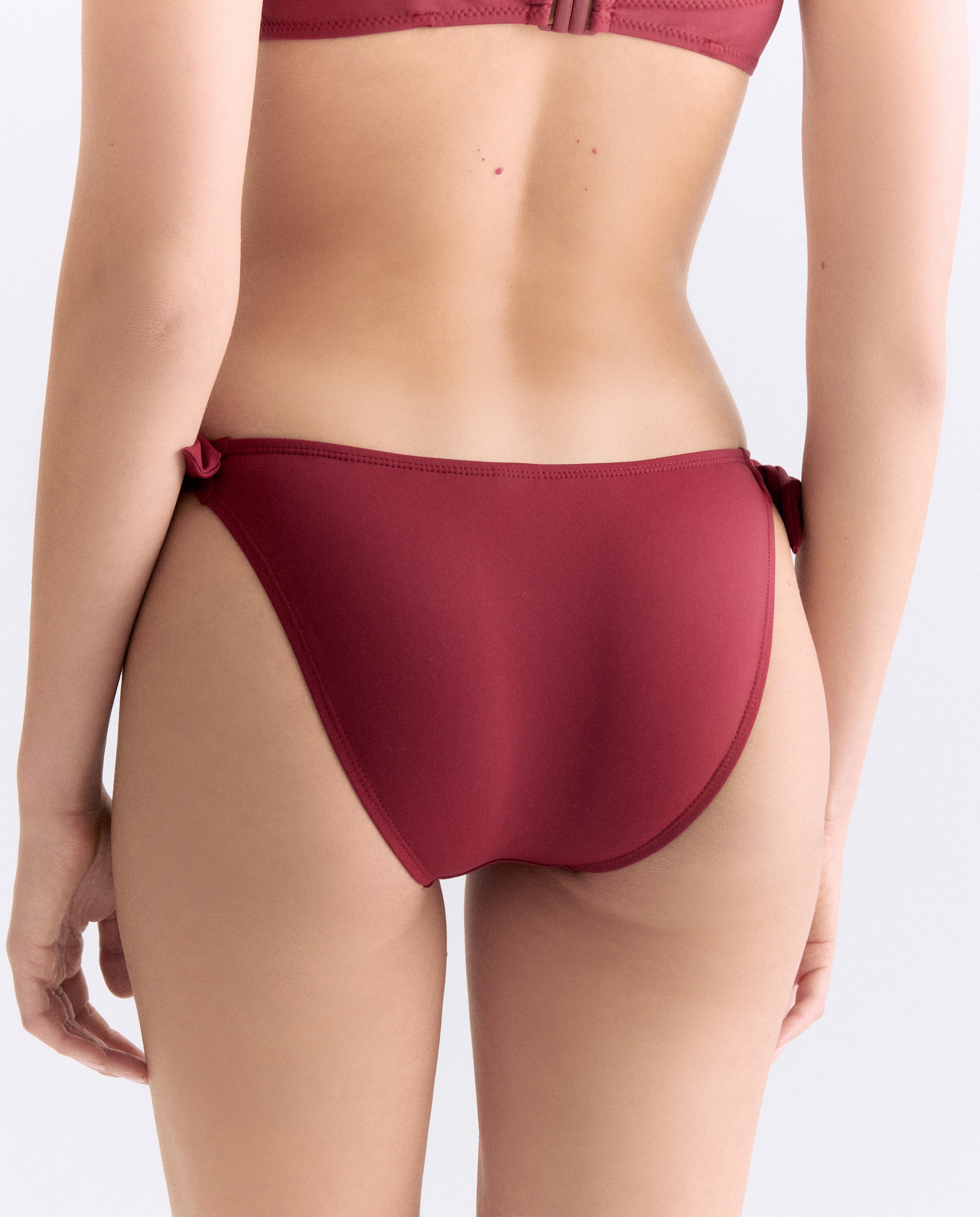 Braga de baño mujer lazos Burdeos-3