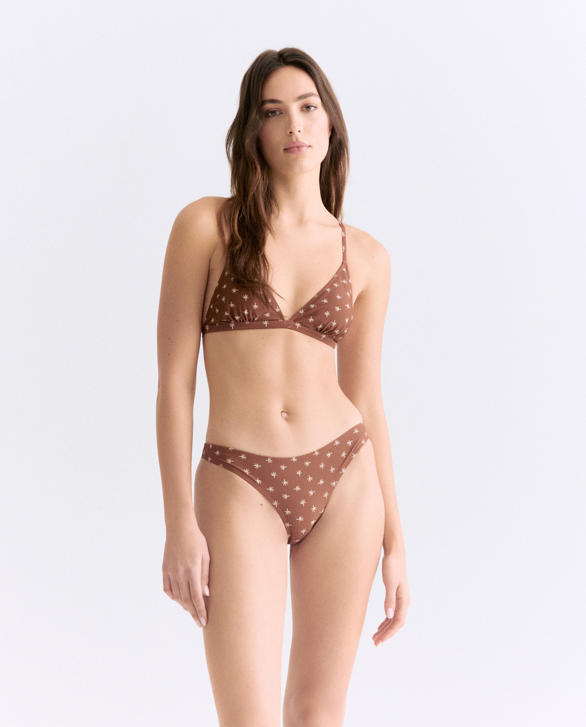 Top de baño mujer triángulo Marrón-2