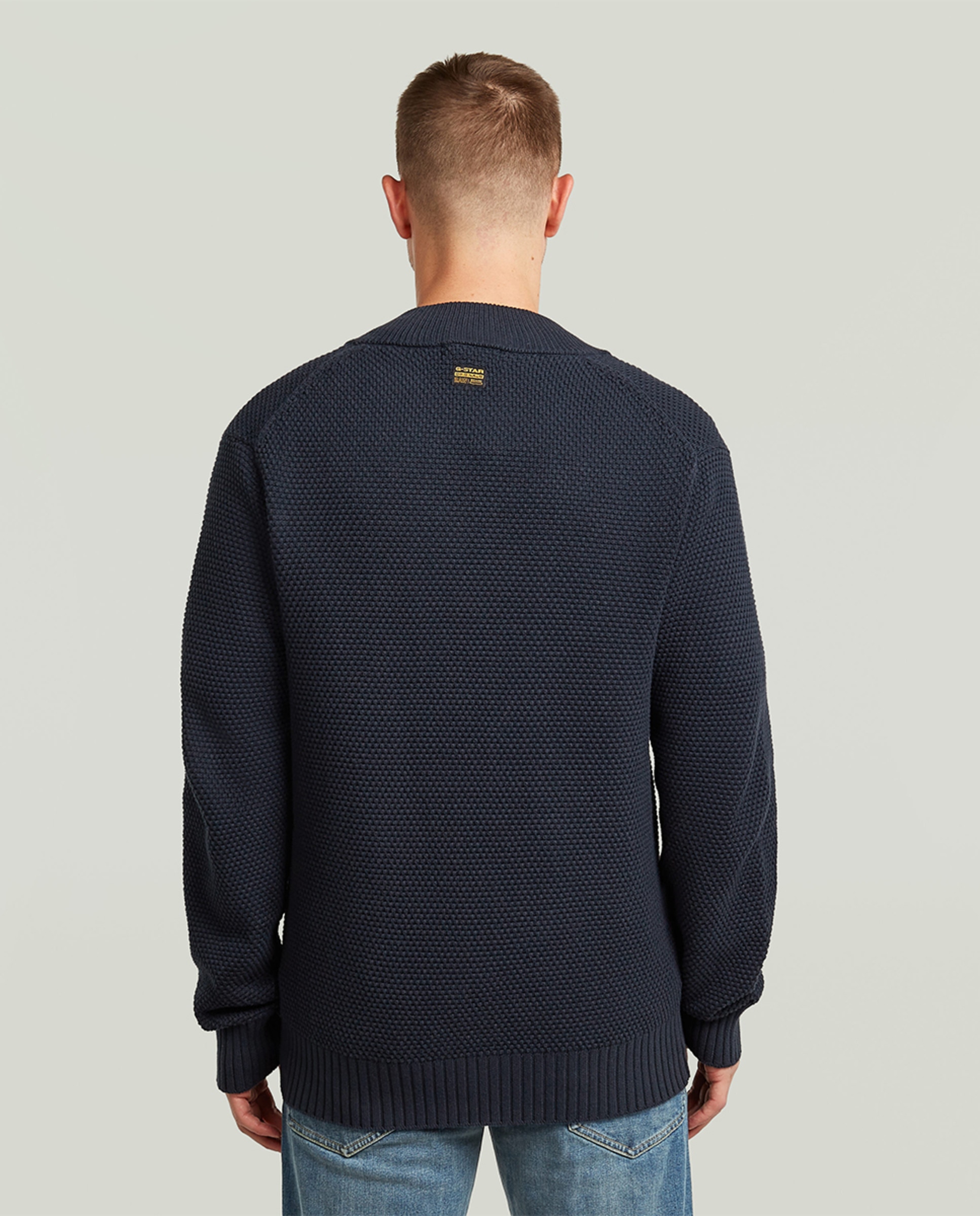 Casaco Estilo Cardigan com Corte Regular Azul-2