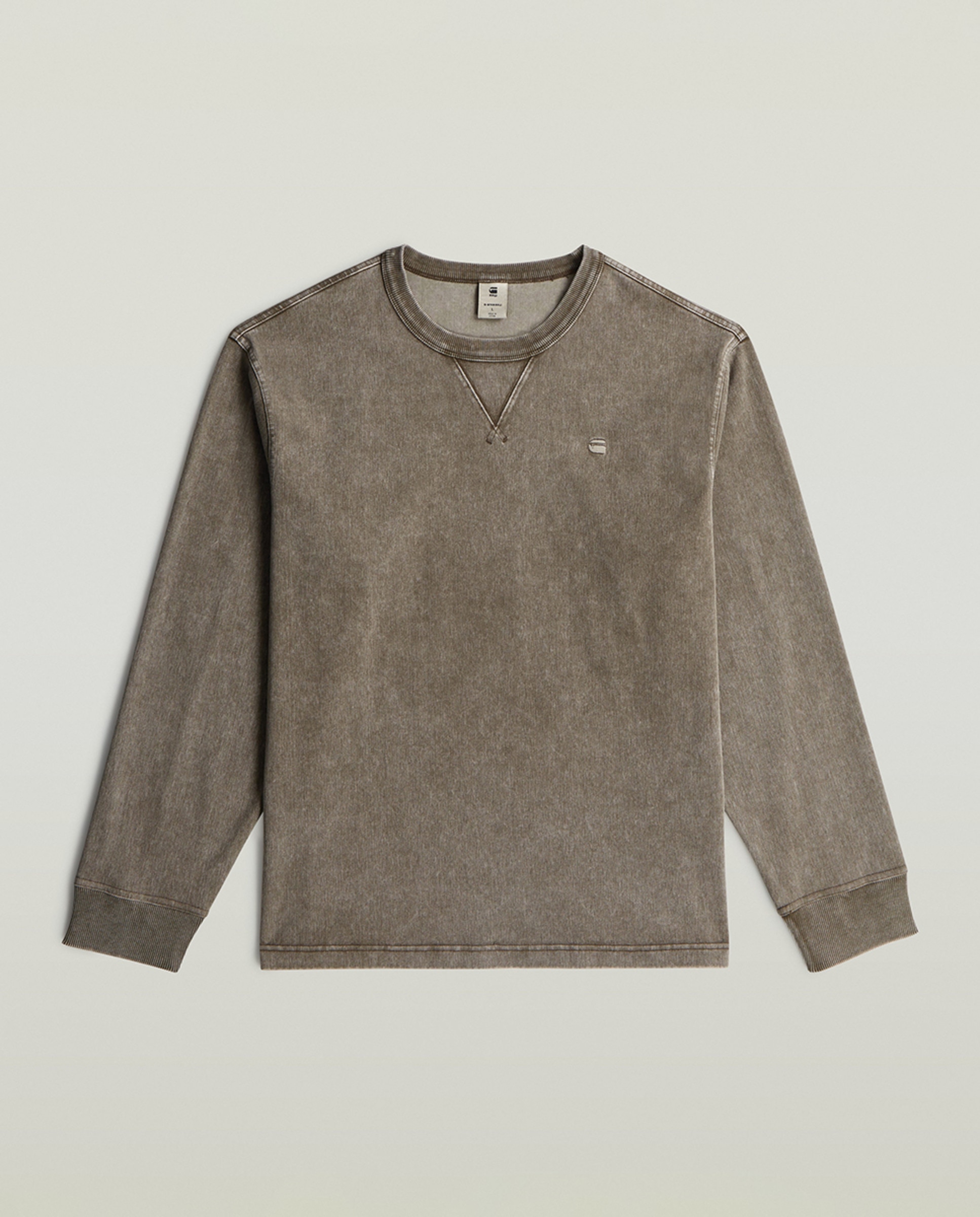 Sweatshirt com Efeito de Lavagem Castanho-6