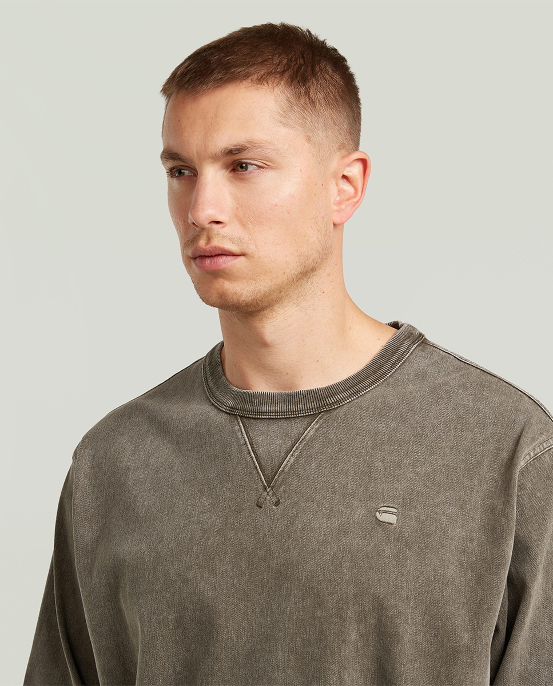 Sweatshirt com Efeito de Lavagem Castanho-3