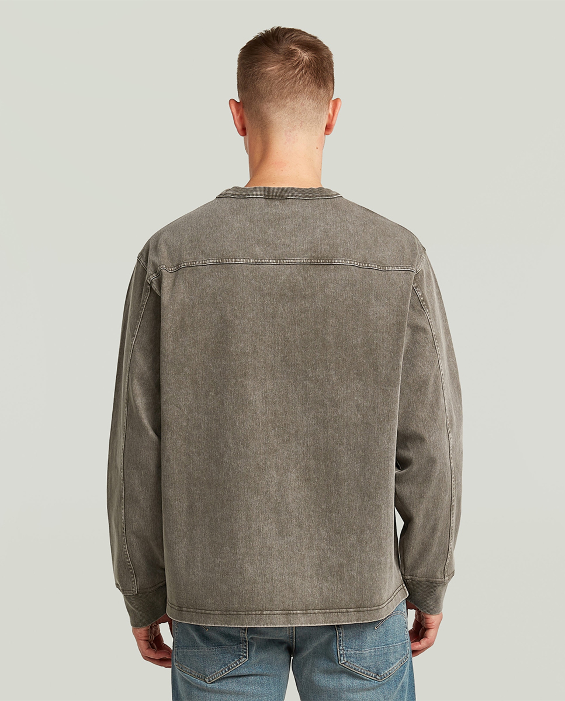 Sweatshirt com Efeito de Lavagem Castanho-2