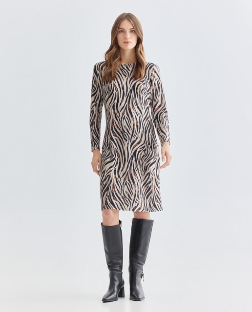 Imagem 0 de Vestido estampado de manga comprida