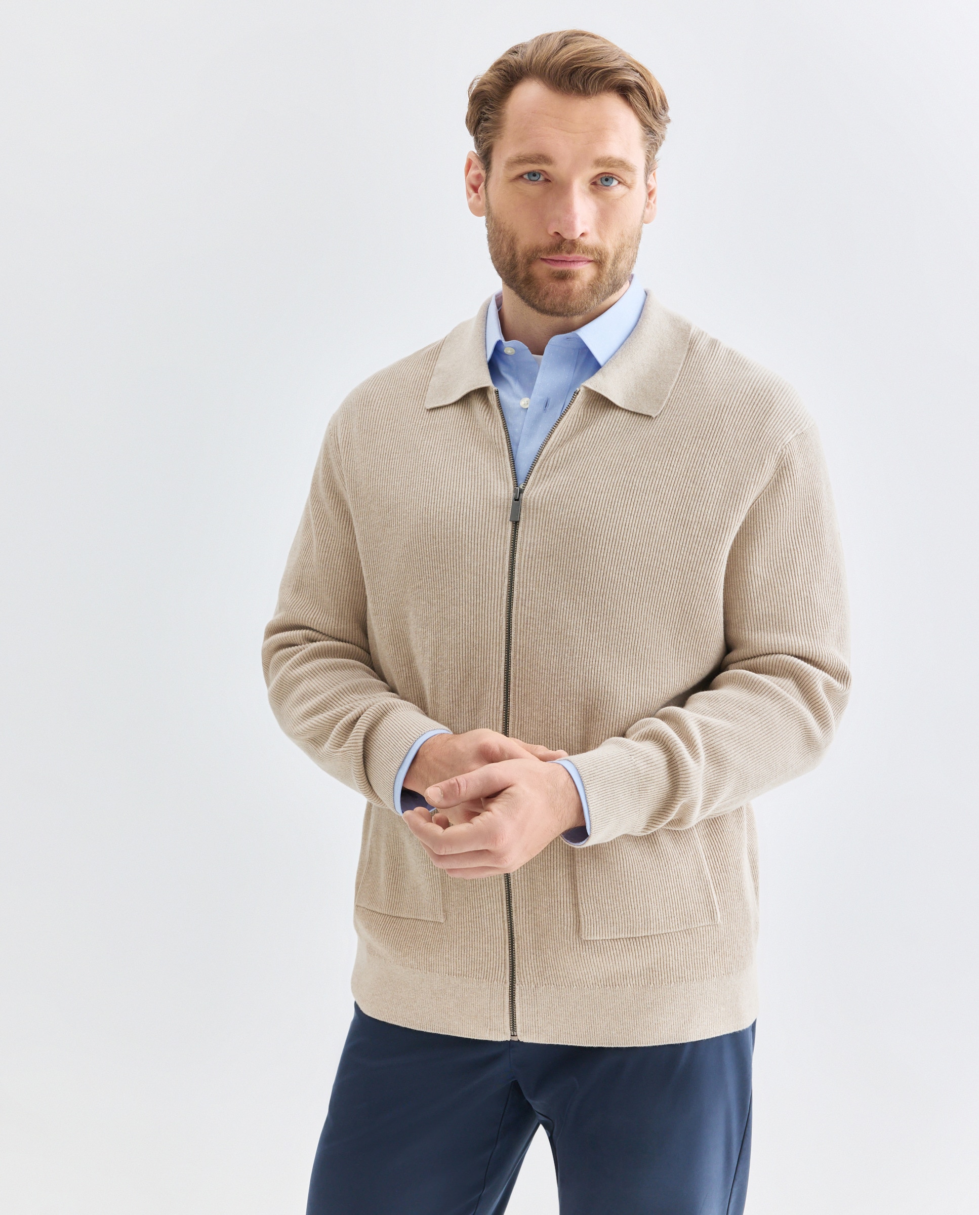 Imagem 0 de Casaco de Malha Inglesa com Fecho de Correr