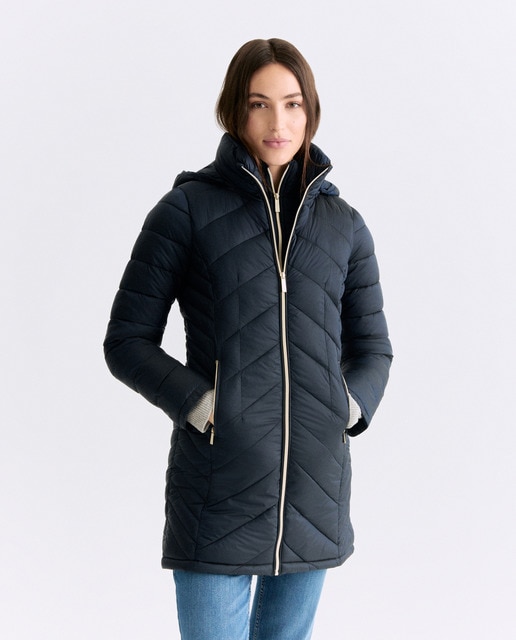 Imagem 0 de Blusão Acolchoado Comprido com Capuz