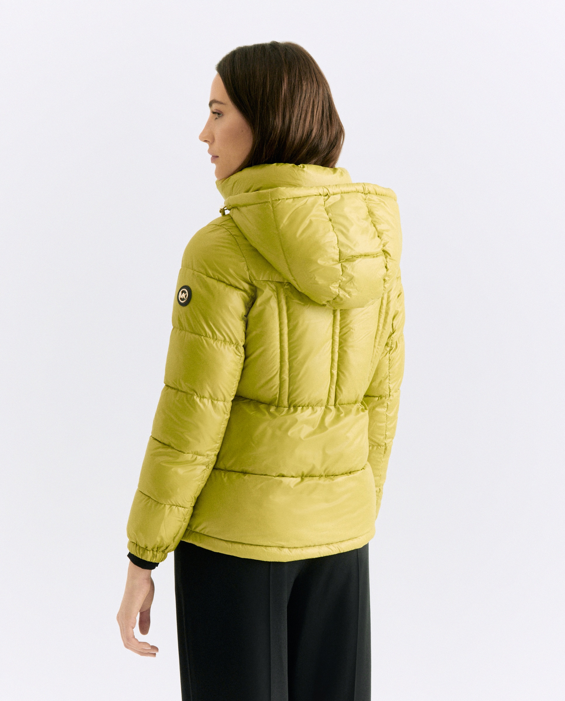 Blusão Acolchoado com Capuz Verde-3