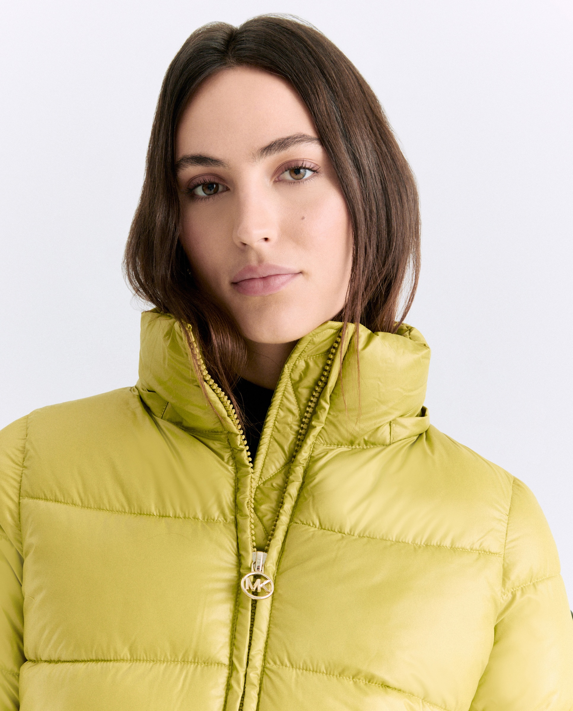 Blusão Acolchoado com Capuz Verde-4