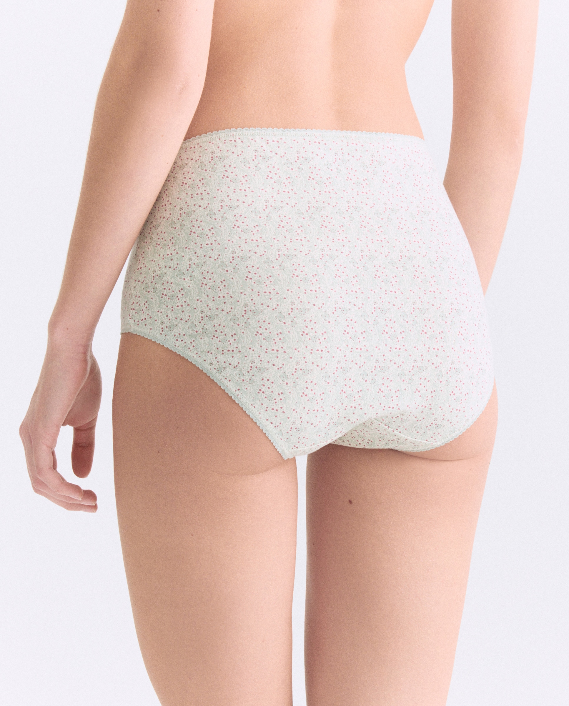 Pack 5 bragas altas de mujer algodón estampadas 582 Verde agua-2