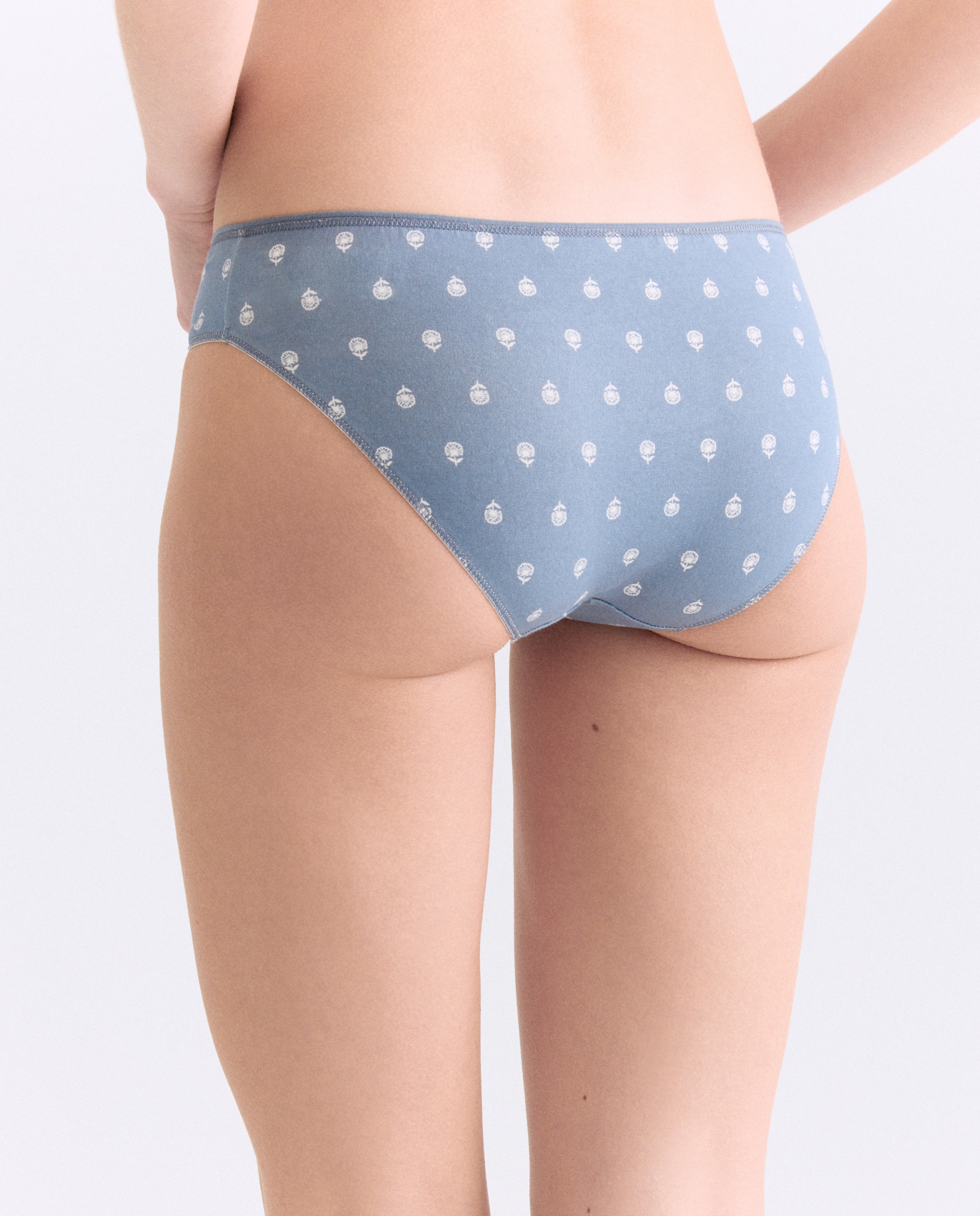 Pack 5 bragas de mujer algodón estampadas 582 Verde agua-2