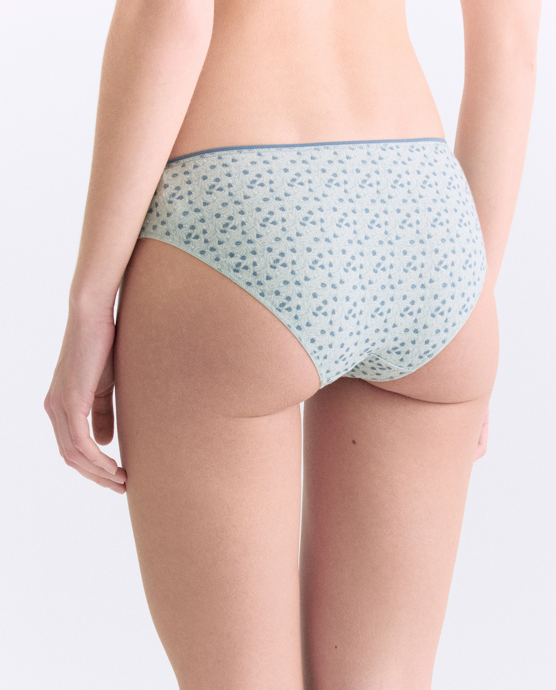 Pack 5 bragas de mujer algodón estampadas 400 Azul-2