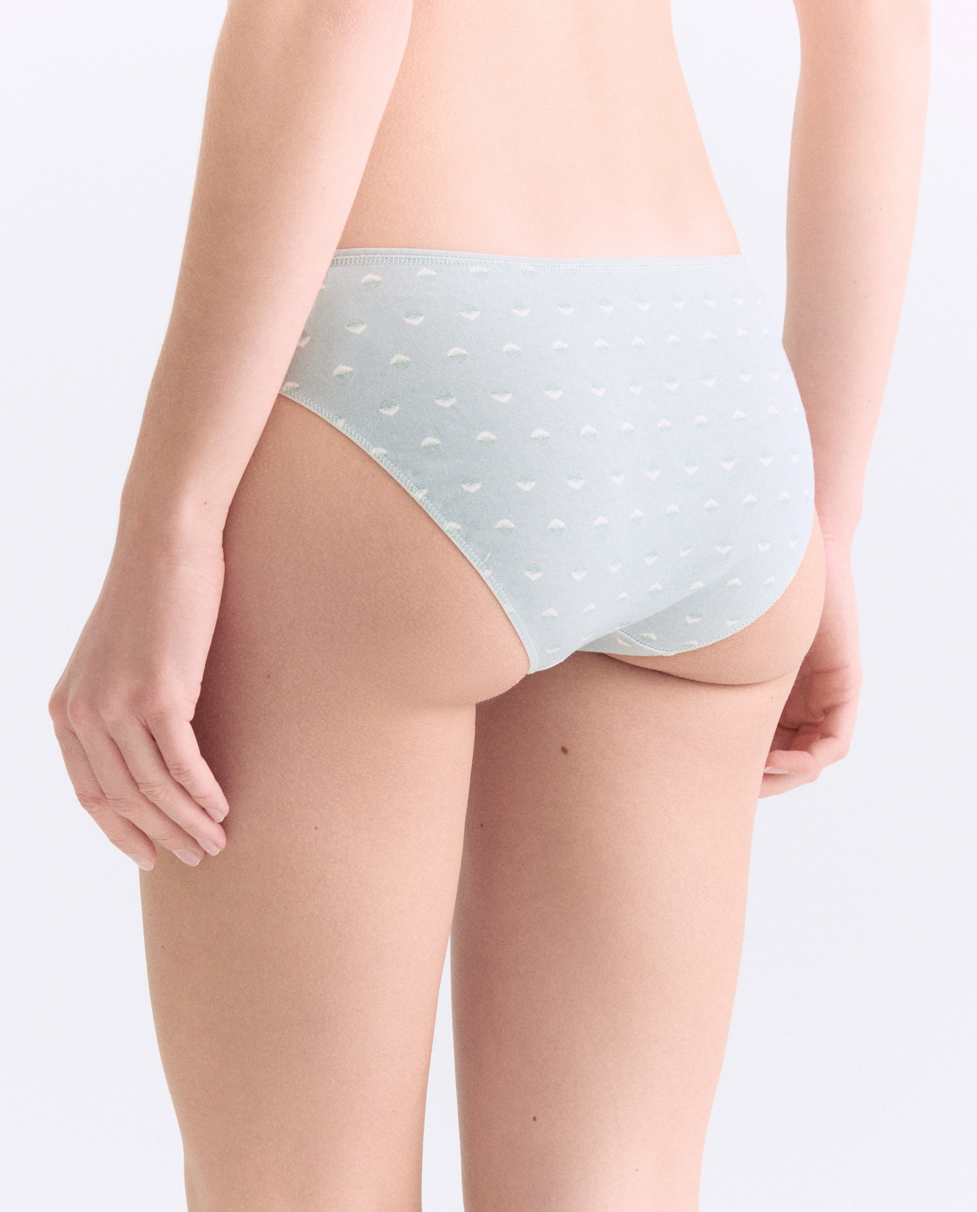 Pack 5 bragas de mujer algodón estampadas 582 Verde agua-2