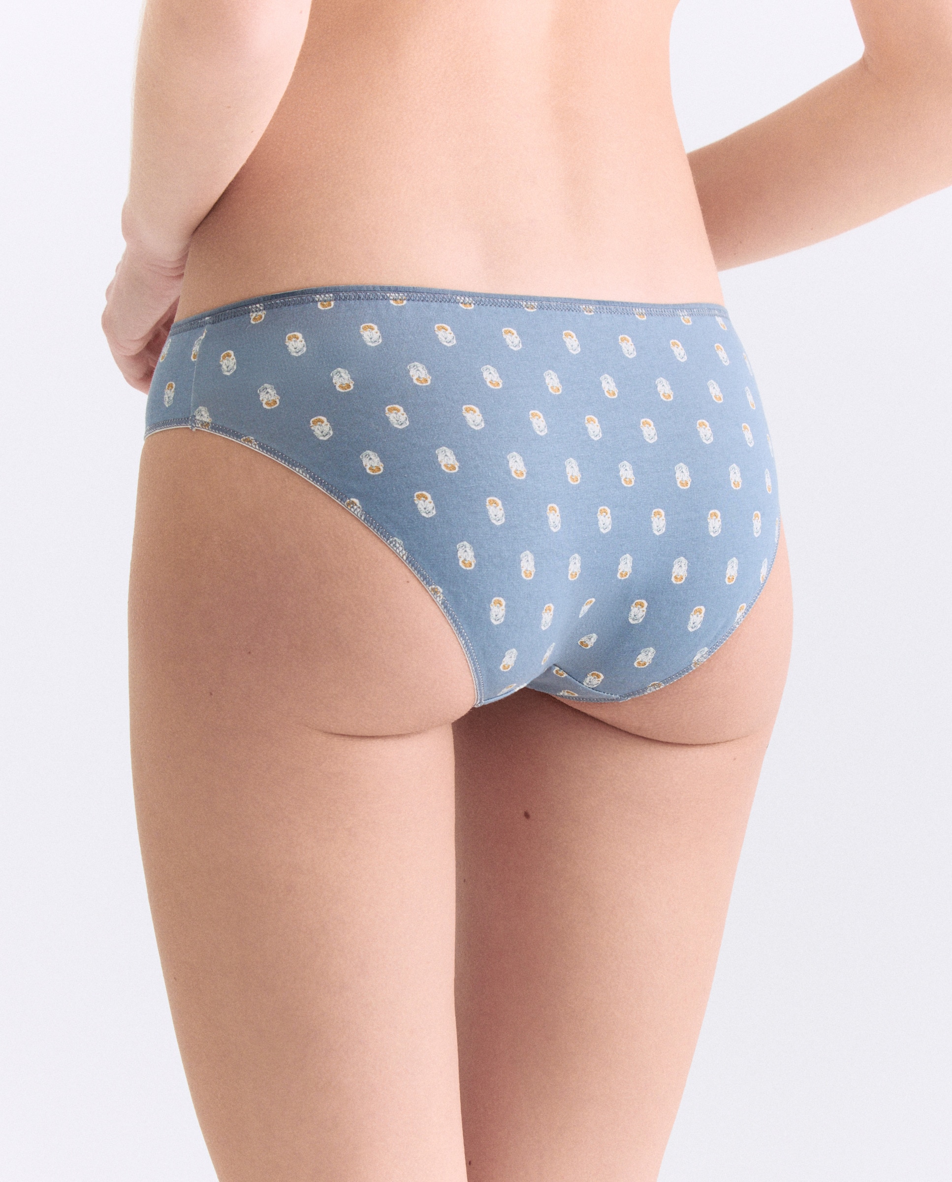 Pack 5 bragas de mujer algodón estampadas 582 Verde agua-2