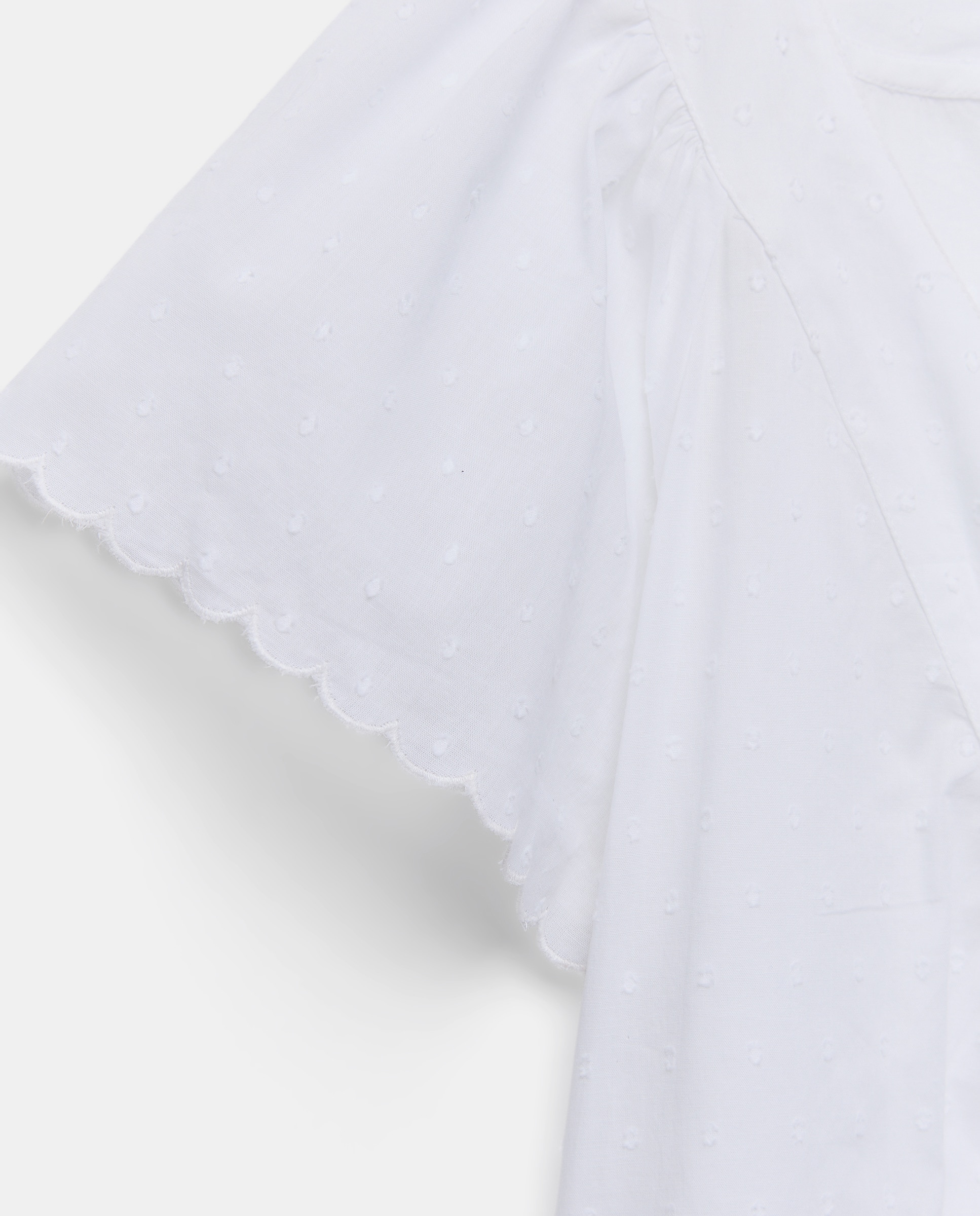 Camisón mujer algodón chambray plumeti Blanco-4