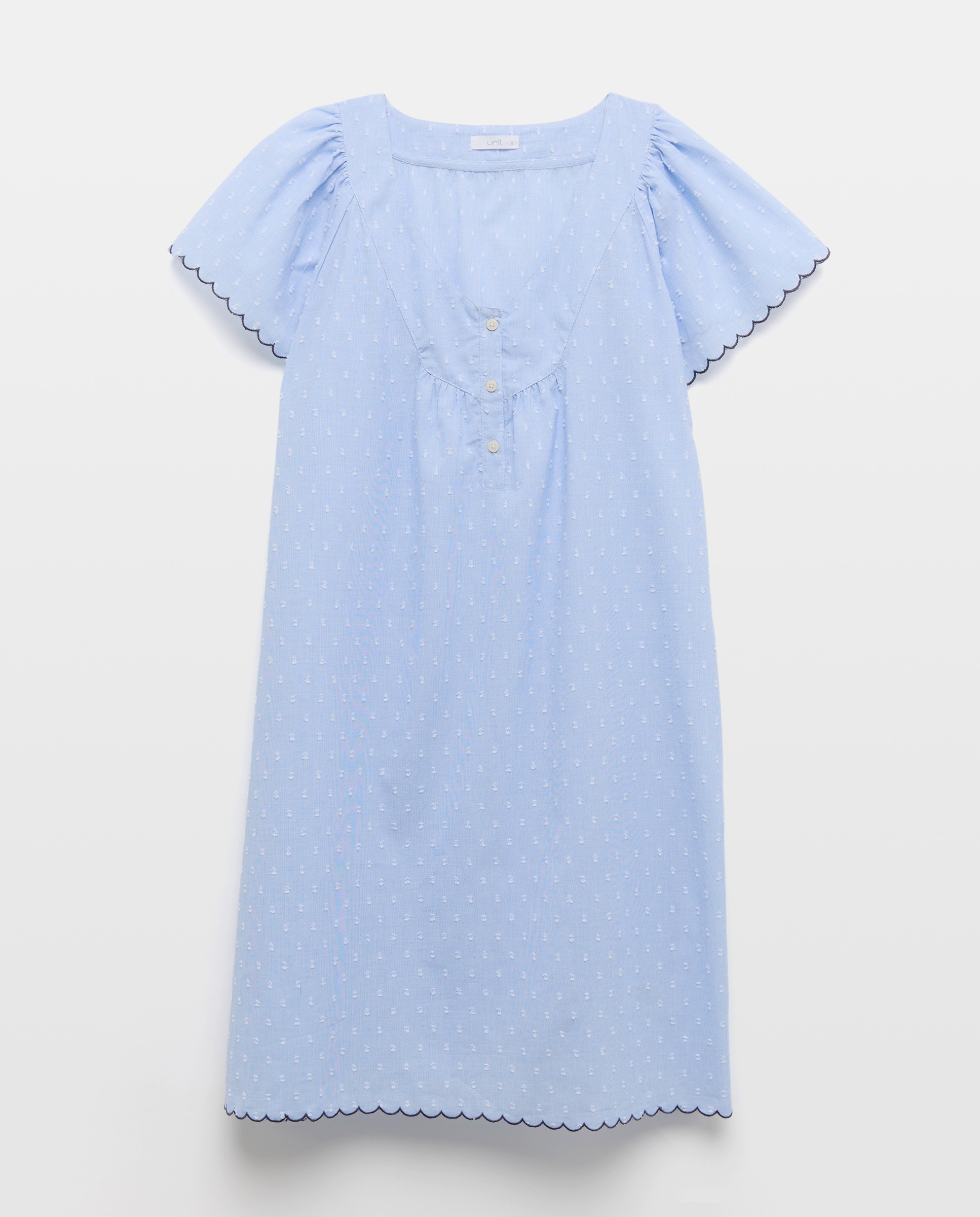 Camisón mujer algodón chambray plumeti 410 Azul claro-3