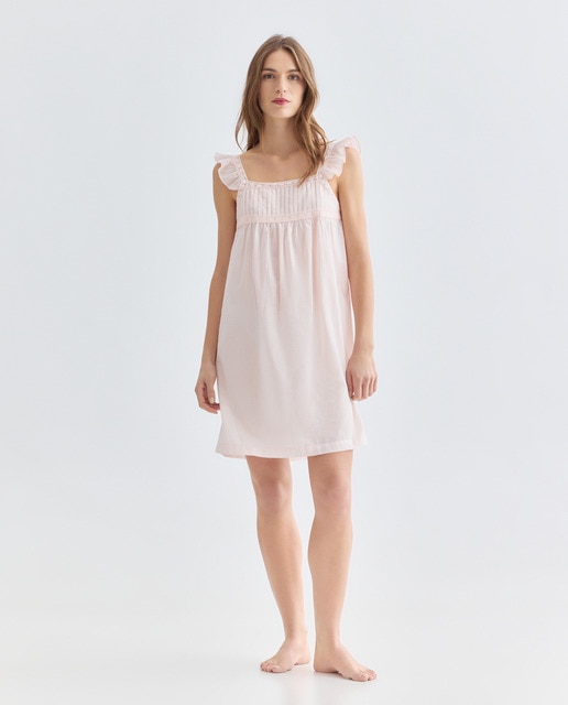 Imagen 0 de Camisón mujer algodón tirantes lace