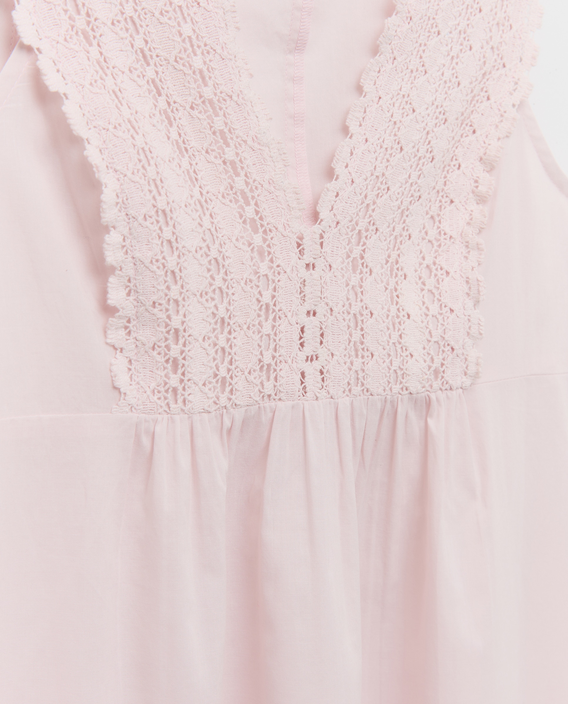 Camisón mujer algodón pico encaje 220 Rosa palo-5