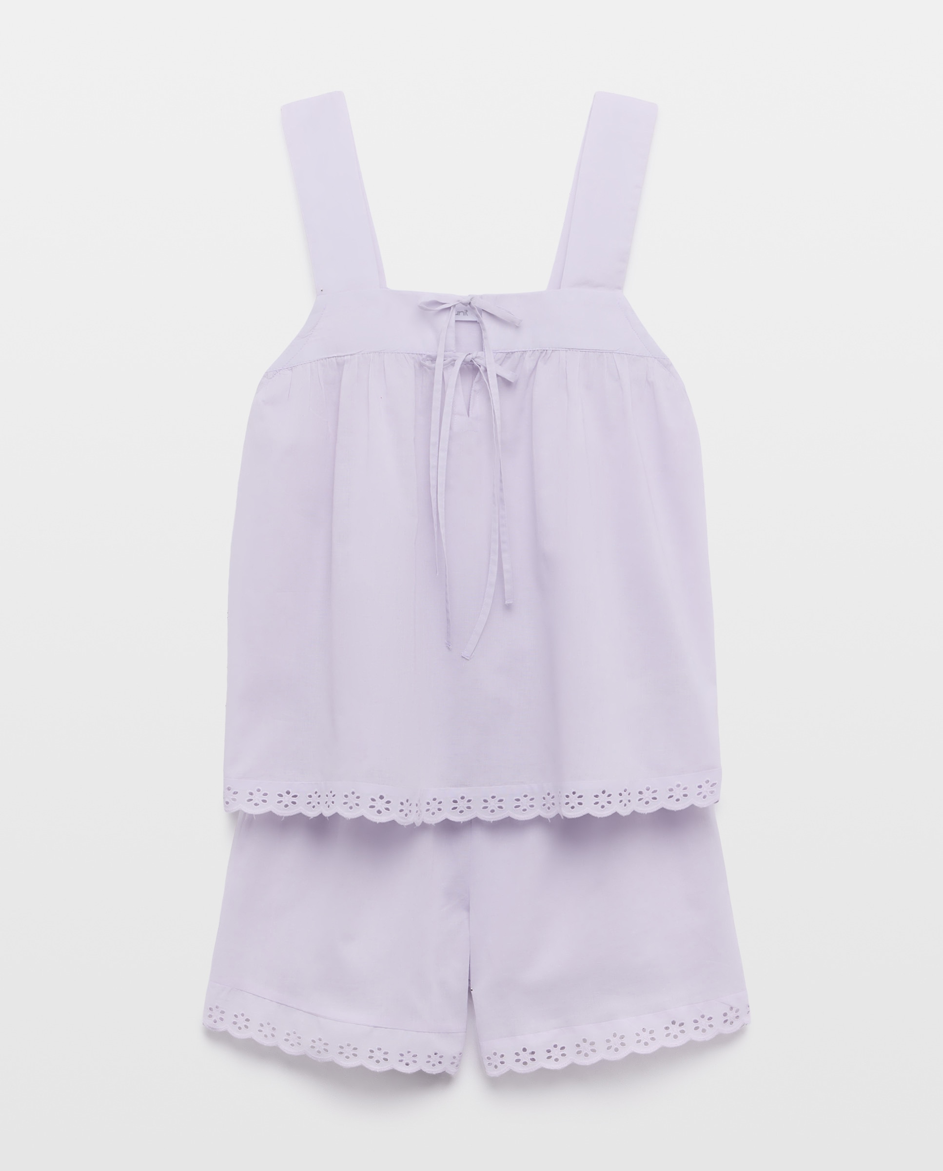 Pijama mujer algodón tirantes y lazos 284 Lila-3