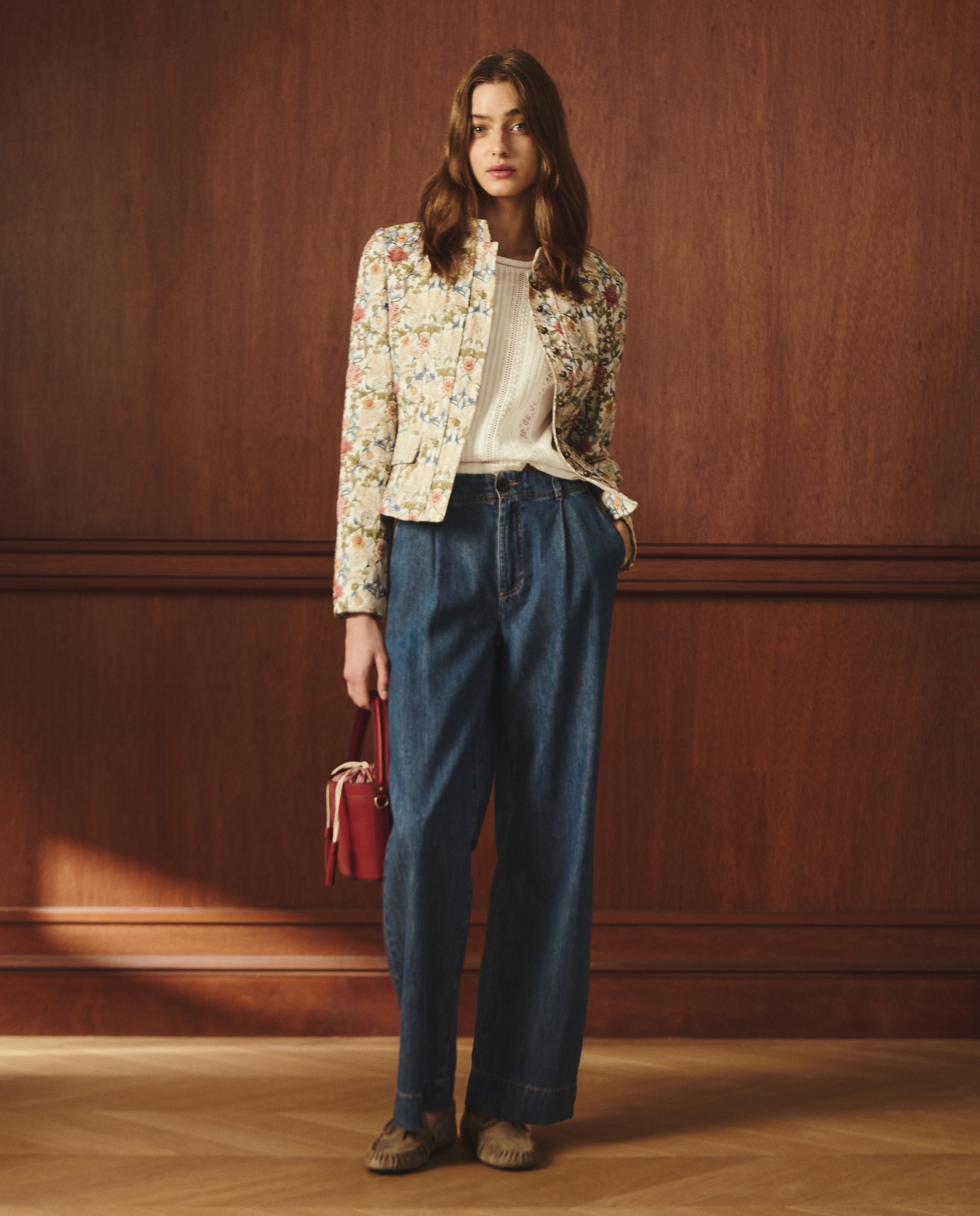 Casaco Curto com Jacquard Verde-2