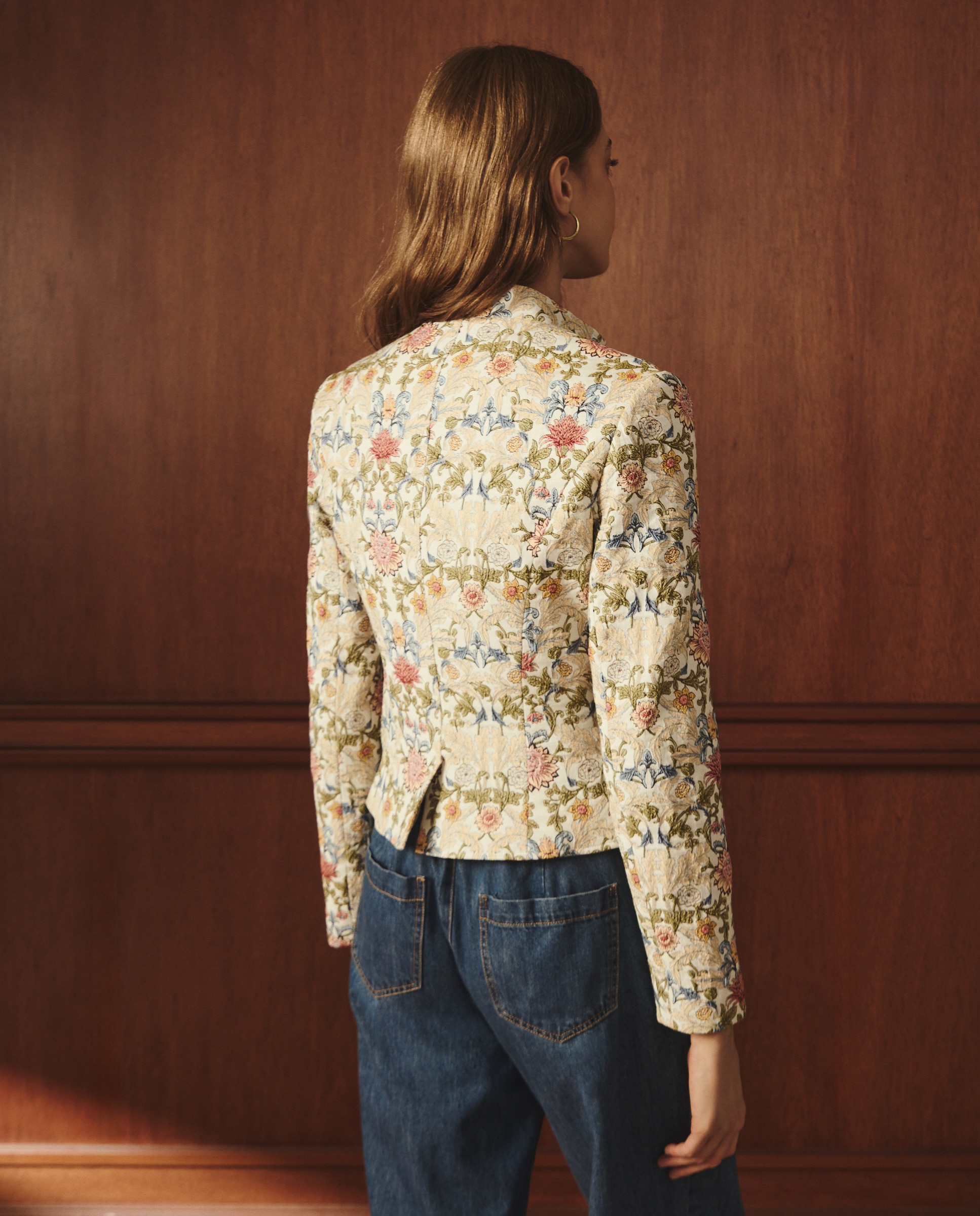 Casaco Curto com Jacquard Verde-4