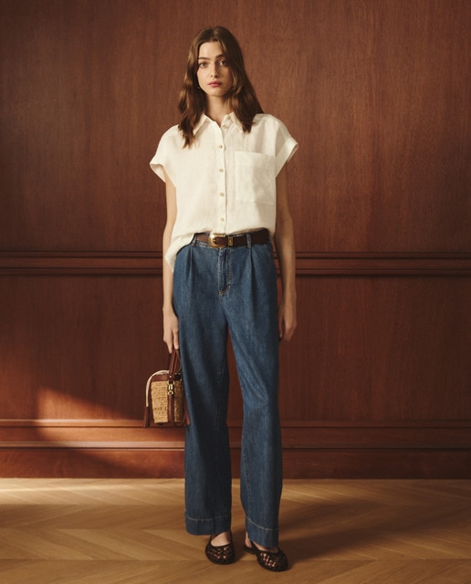 Imagem 0 de Camisa de linho com manga curta