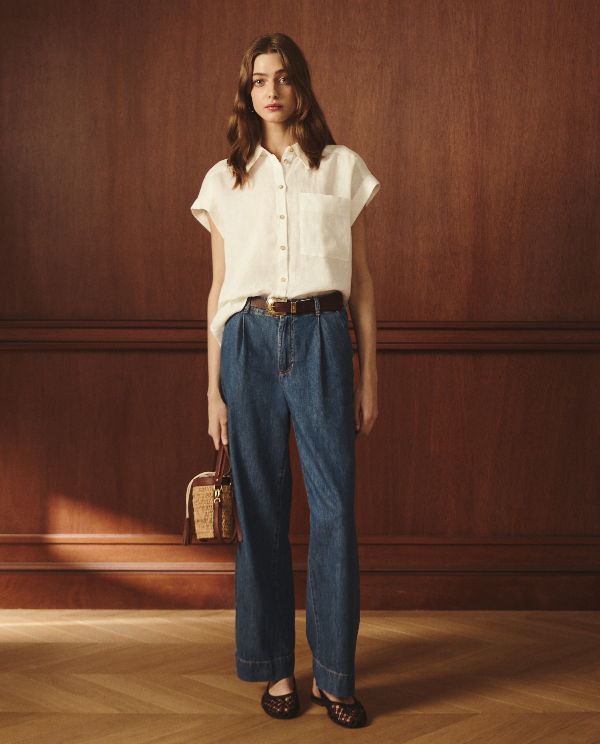 Imagem 0 de Camisa de linho com manga curta