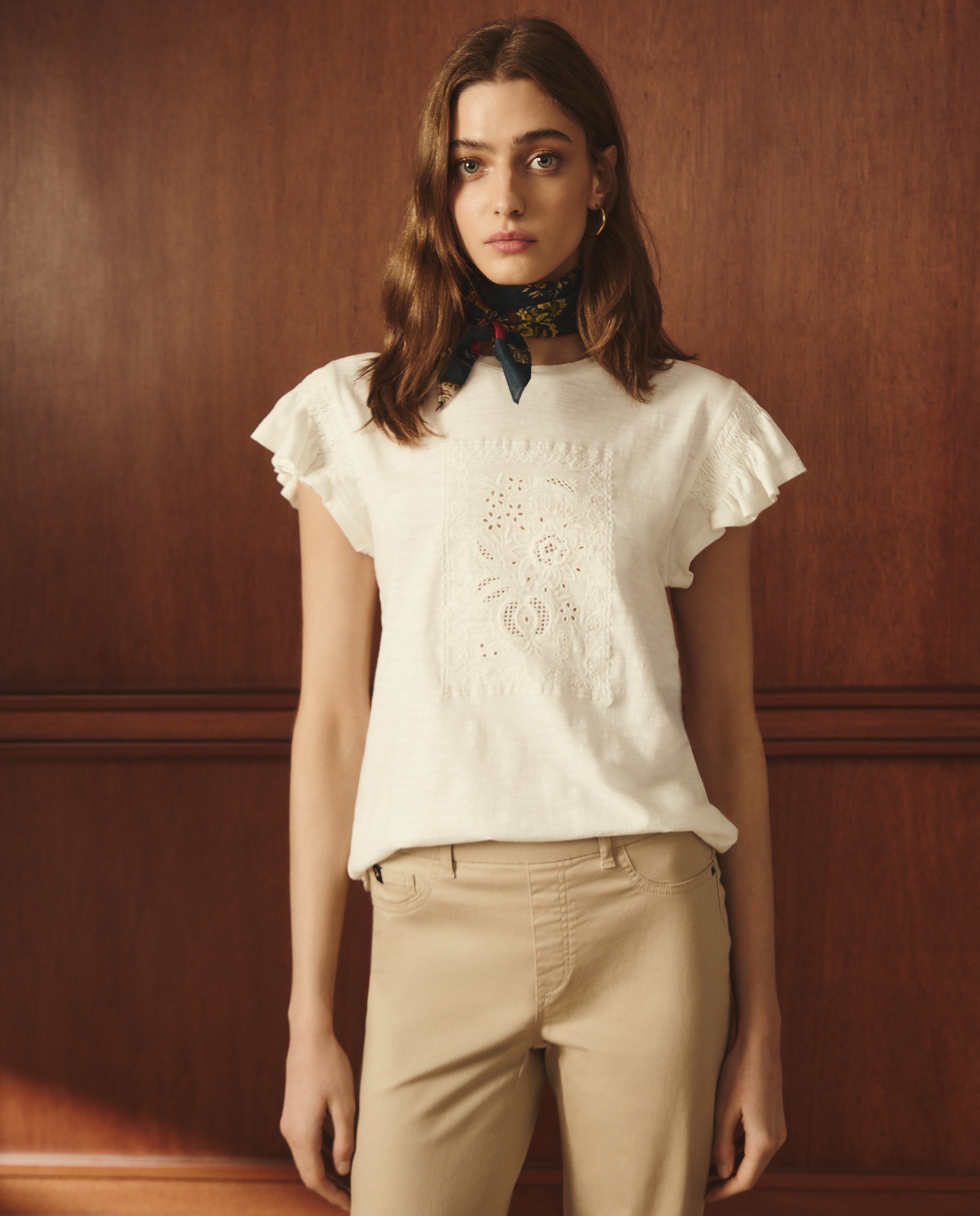 Imagem 0 de T-shirt de Manga Curta com Estampado Posicional