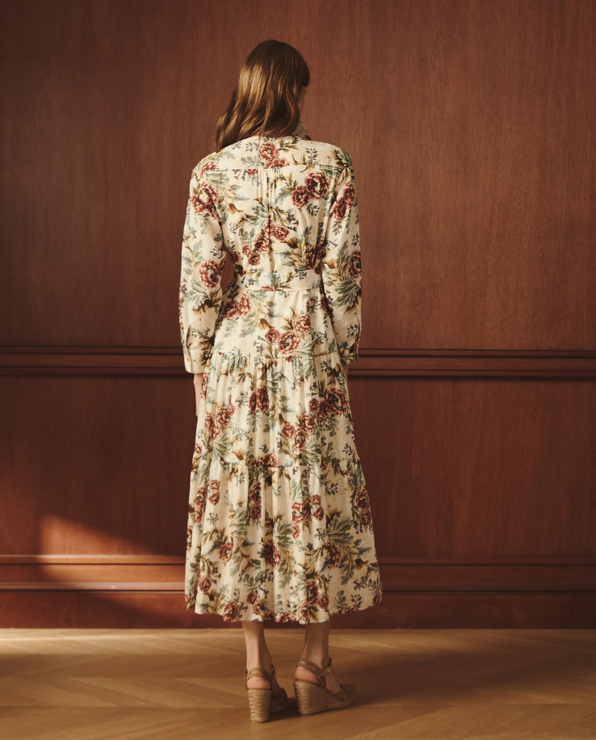 Vestido Camiseiro com Estampado Floral Branco-3