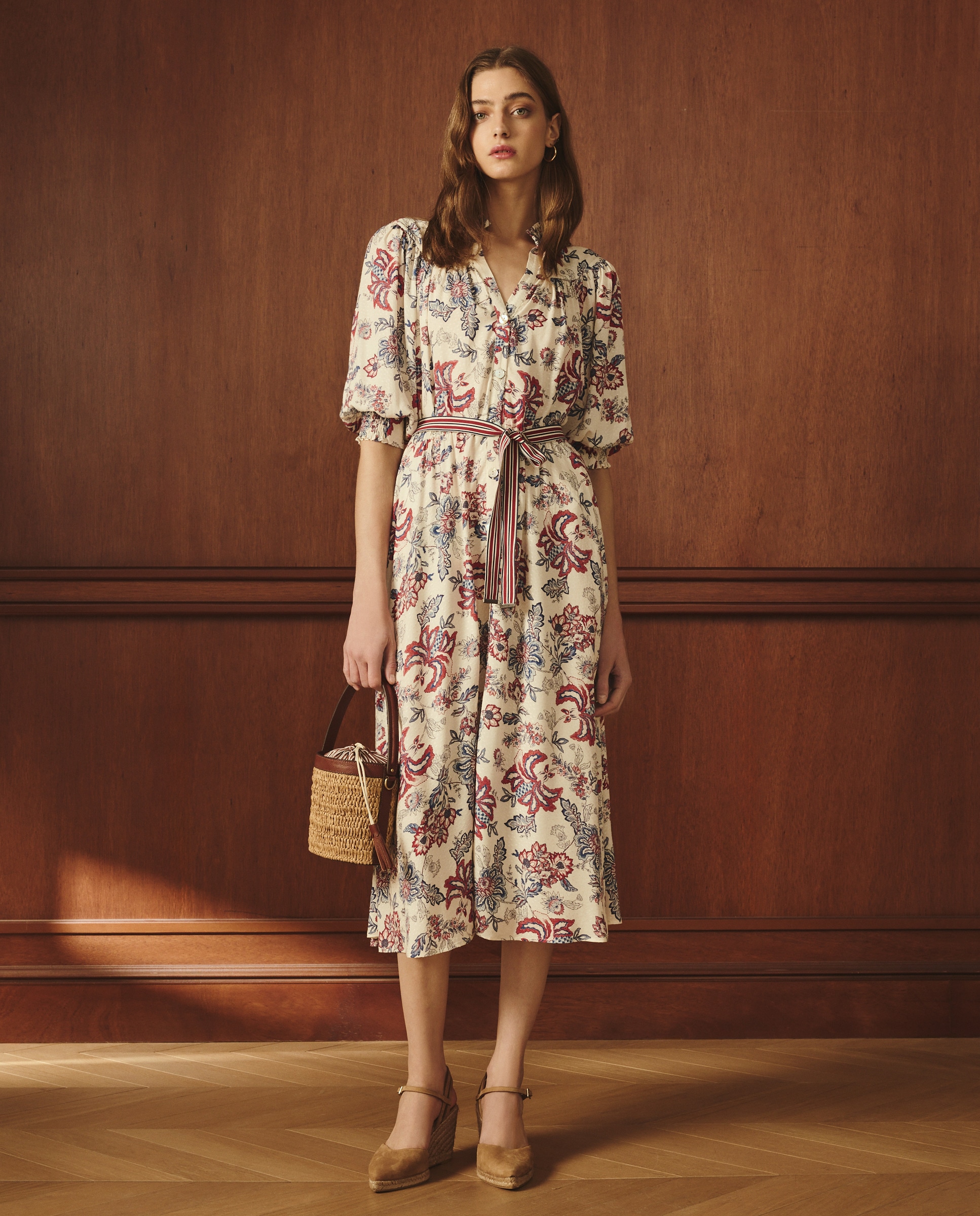 Vestido com Peitilho de Flor Indiana Rosa-2